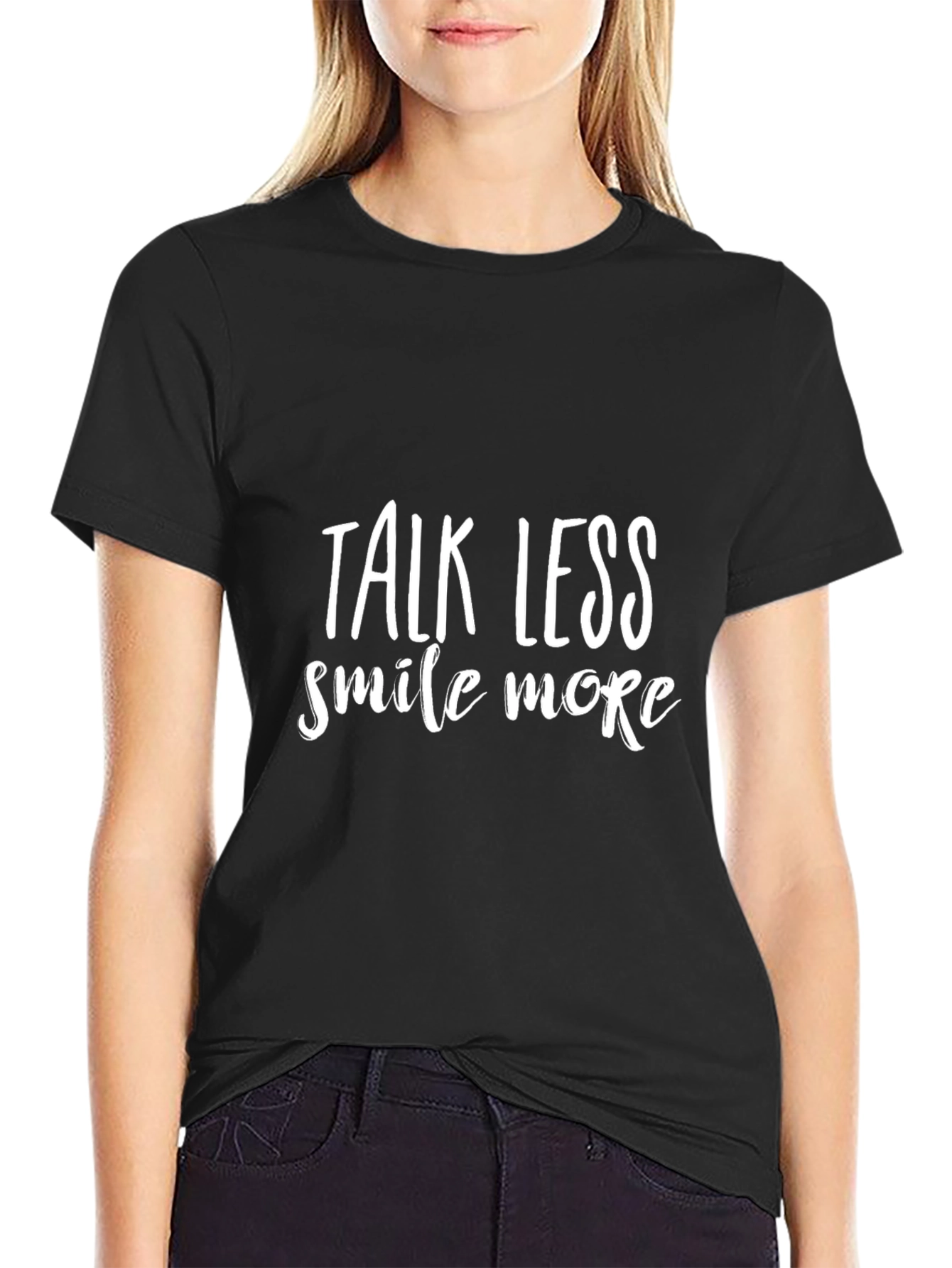 Talk Less Smile More Black Graphic Tee