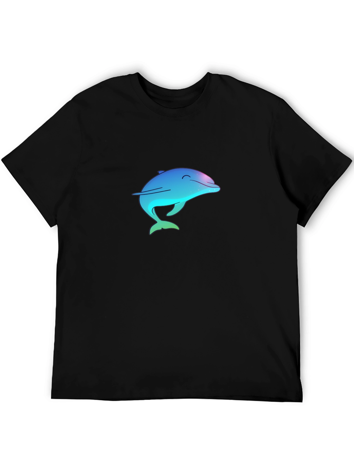 Dolphin Graphic Tee - Black Cotton Blend