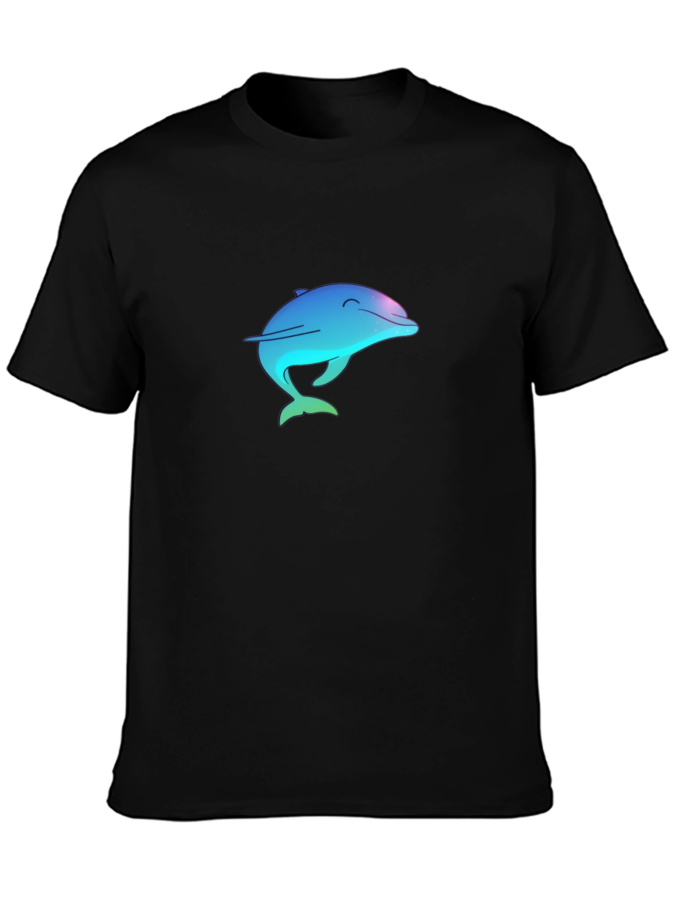 Dolphin Graphic Tee - Black Cotton Blend