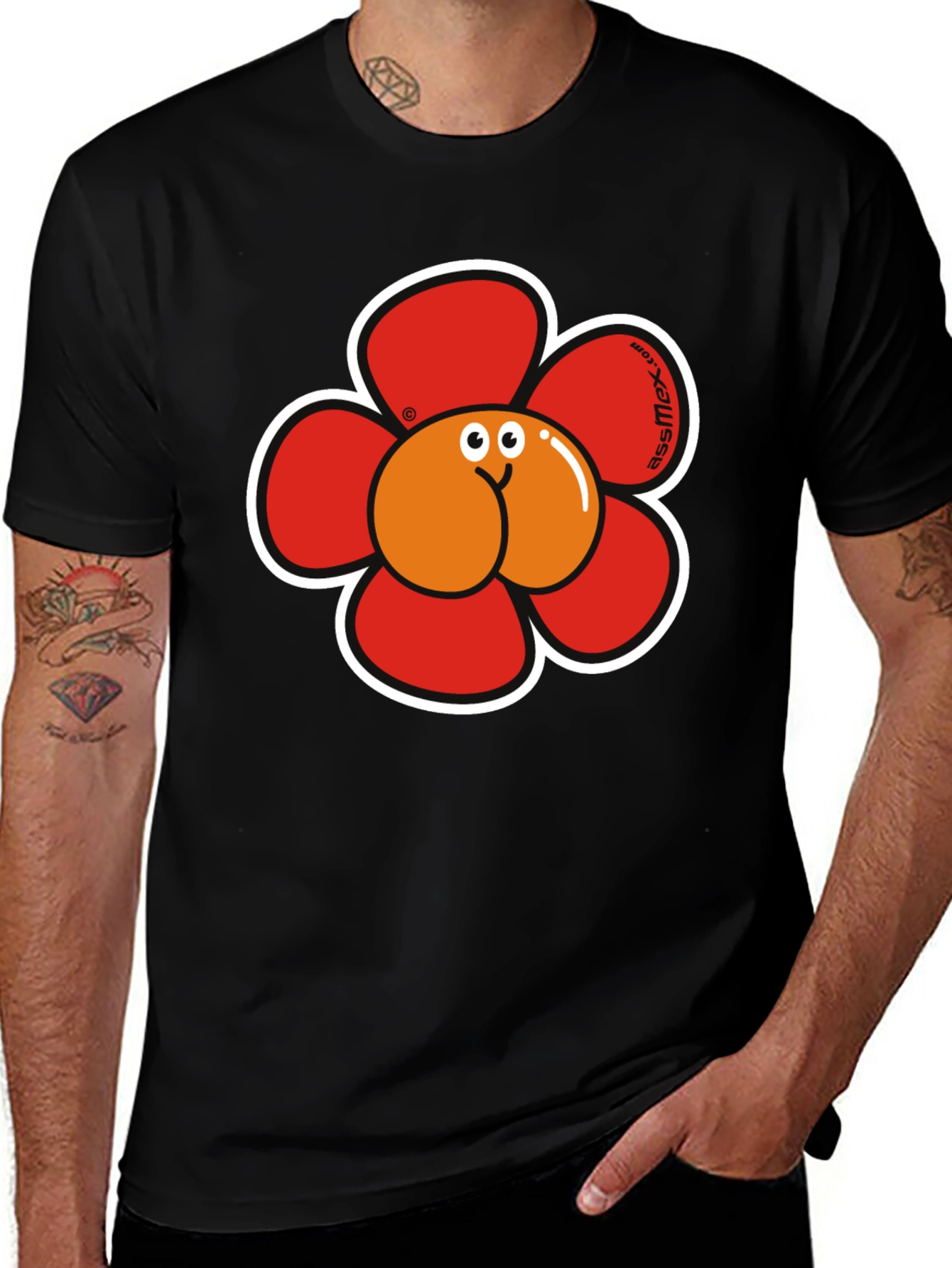 Funny Flower Butt Graphic T-Shirt