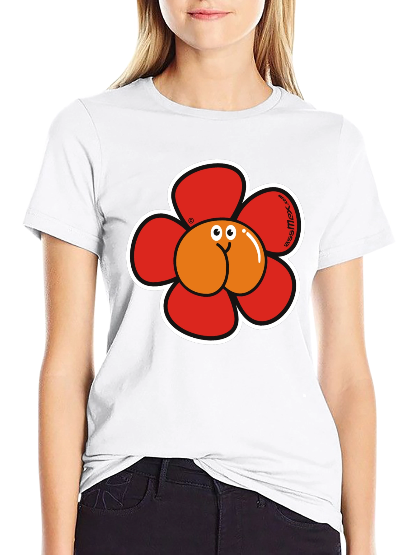 Funny Flower Butt Graphic T-Shirt