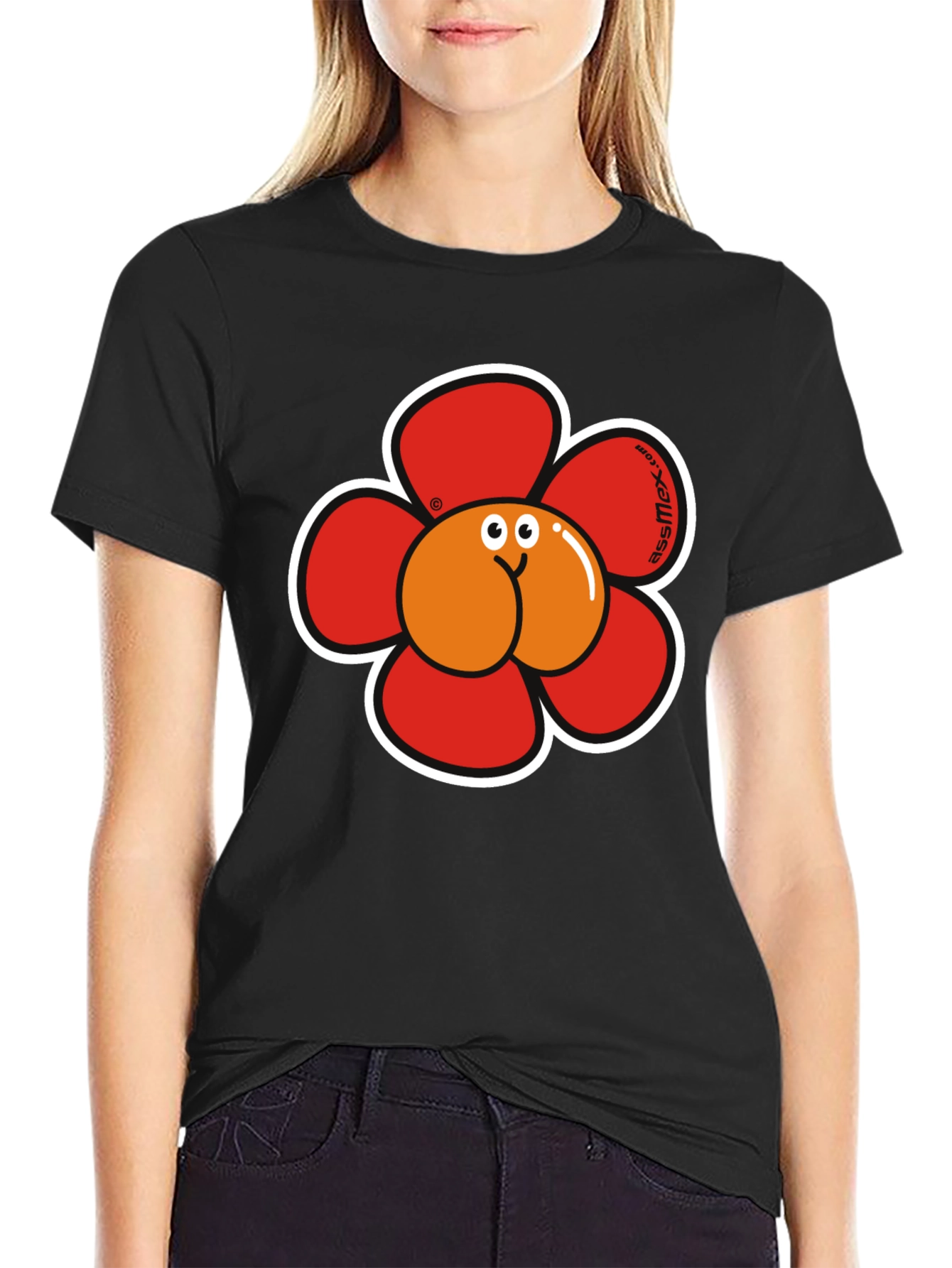 Funny Flower Butt Graphic T-Shirt
