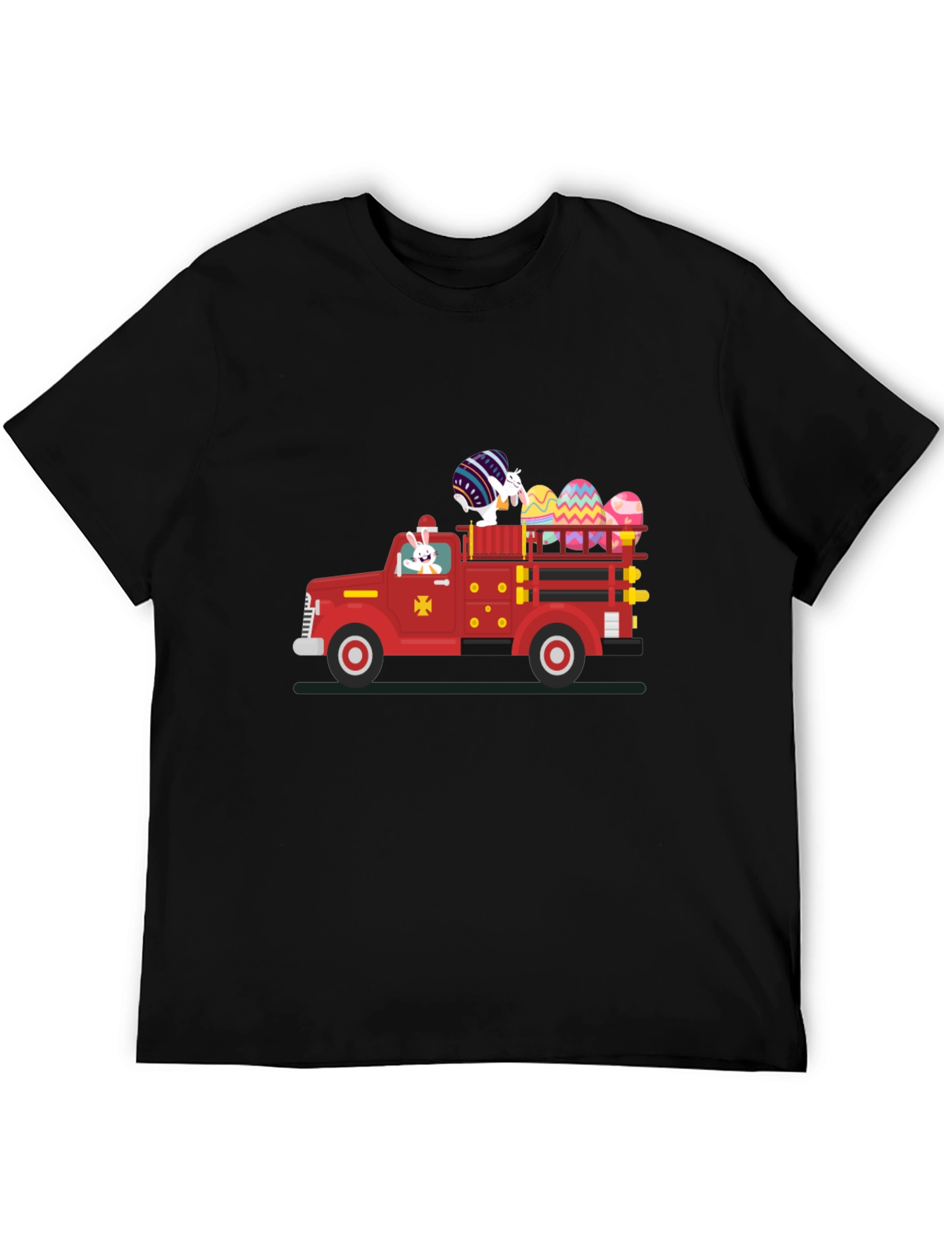 Easter Bunny Fire Truck T-Shirt