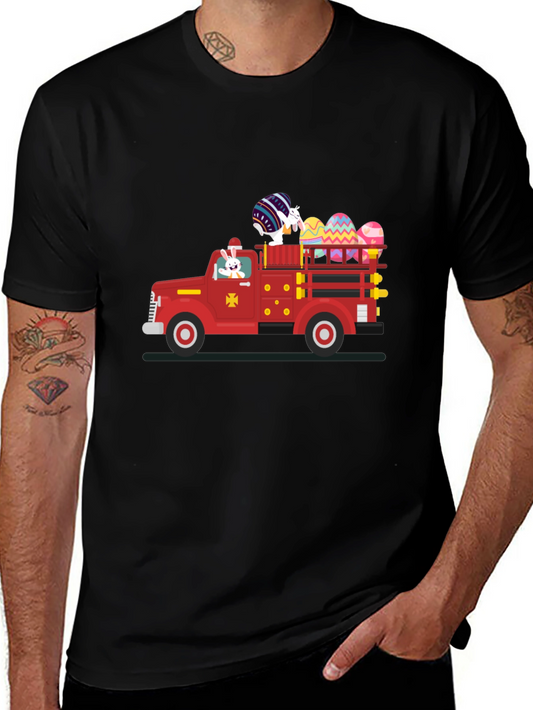 Easter Bunny Fire Truck T-Shirt