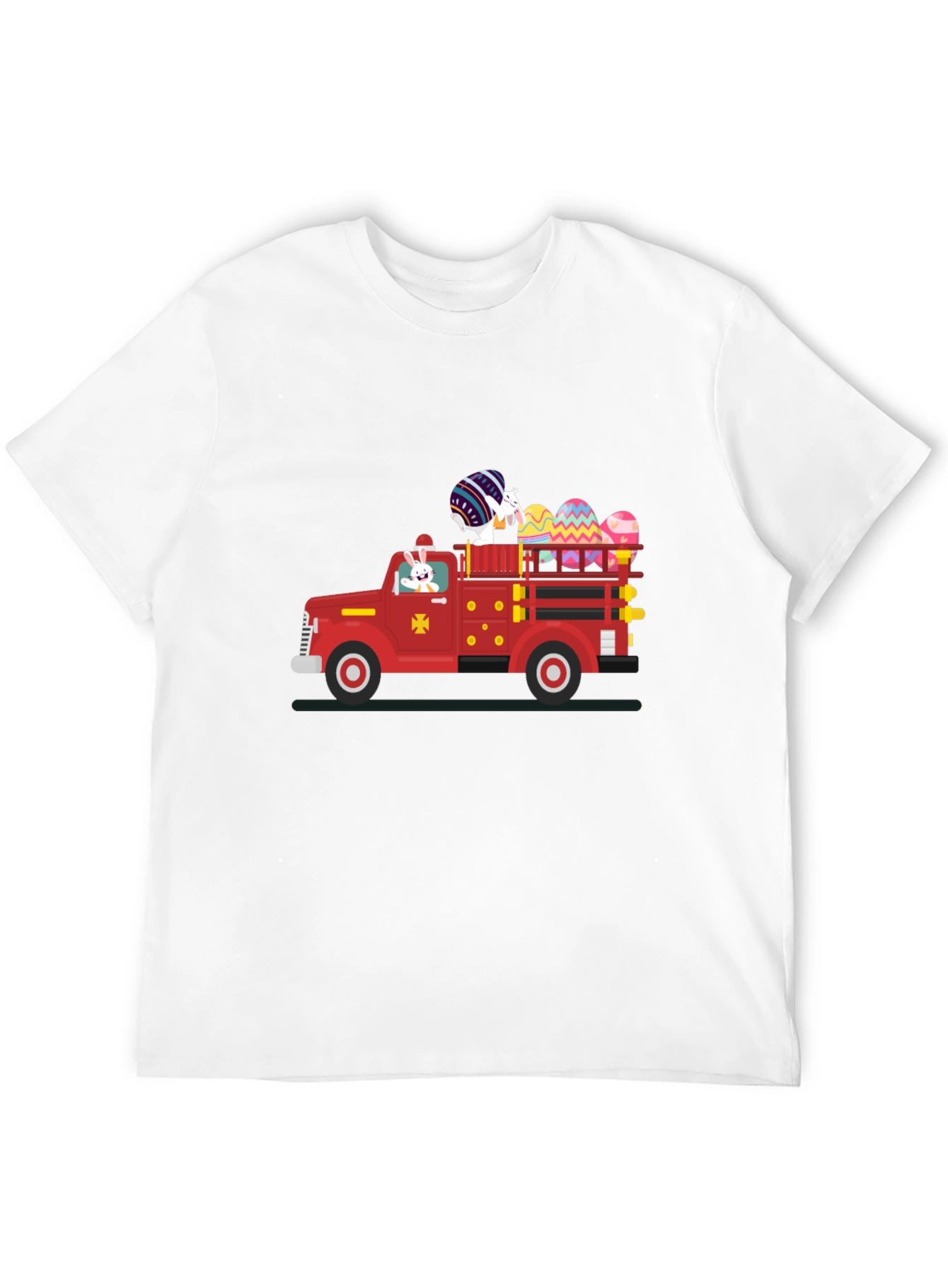 Easter Bunny Fire Truck T-Shirt