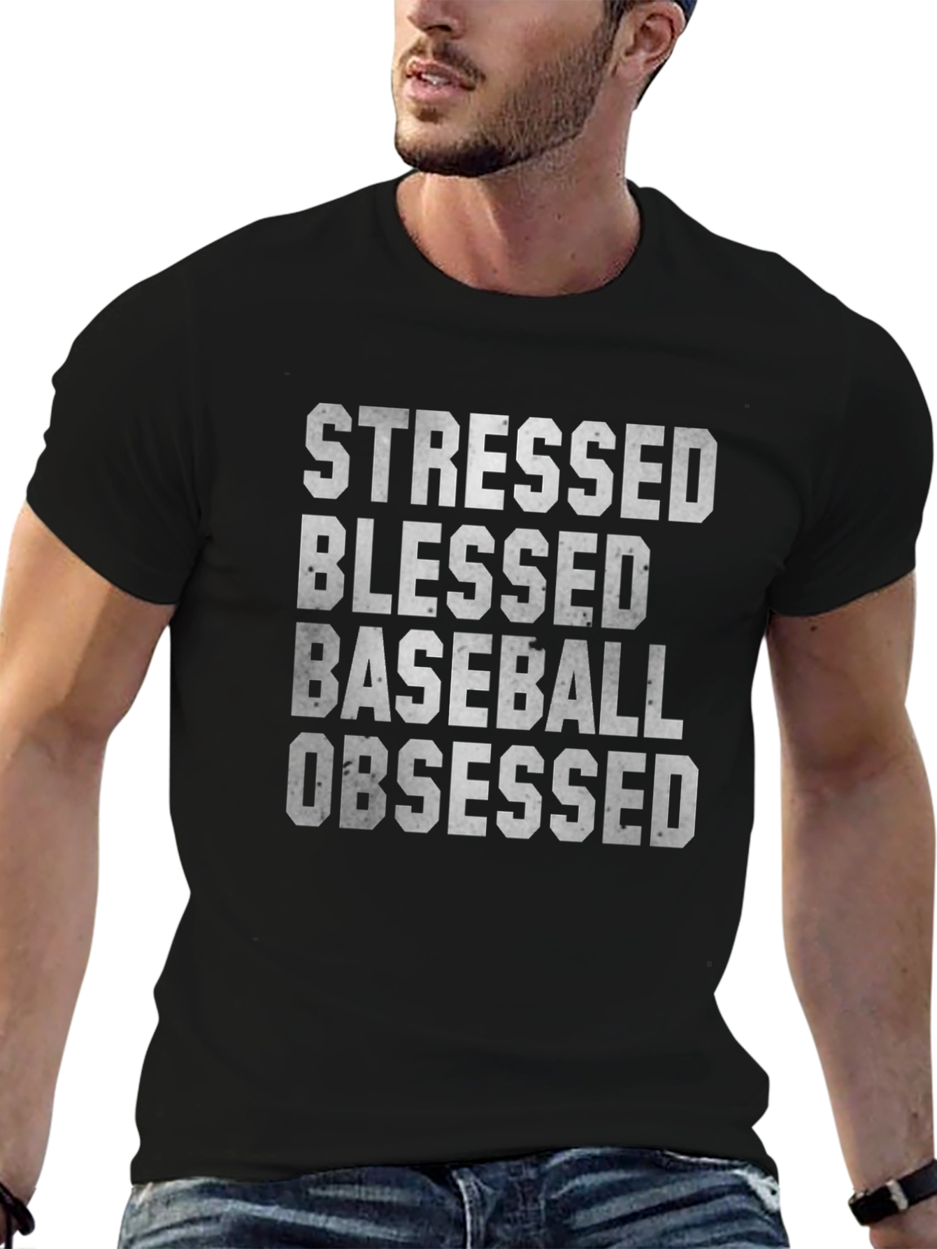 Stressed Blessed Baseball Obsessed Tee