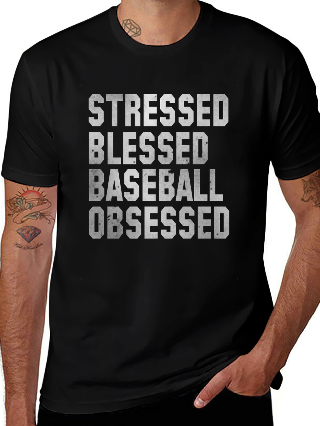 Stressed Blessed Baseball Obsessed Tee