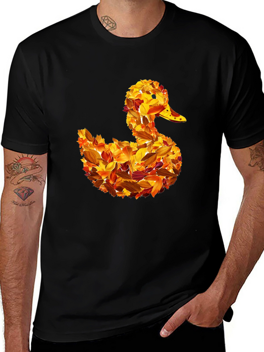 Autumn Leaf Duck Graphic T-Shirt