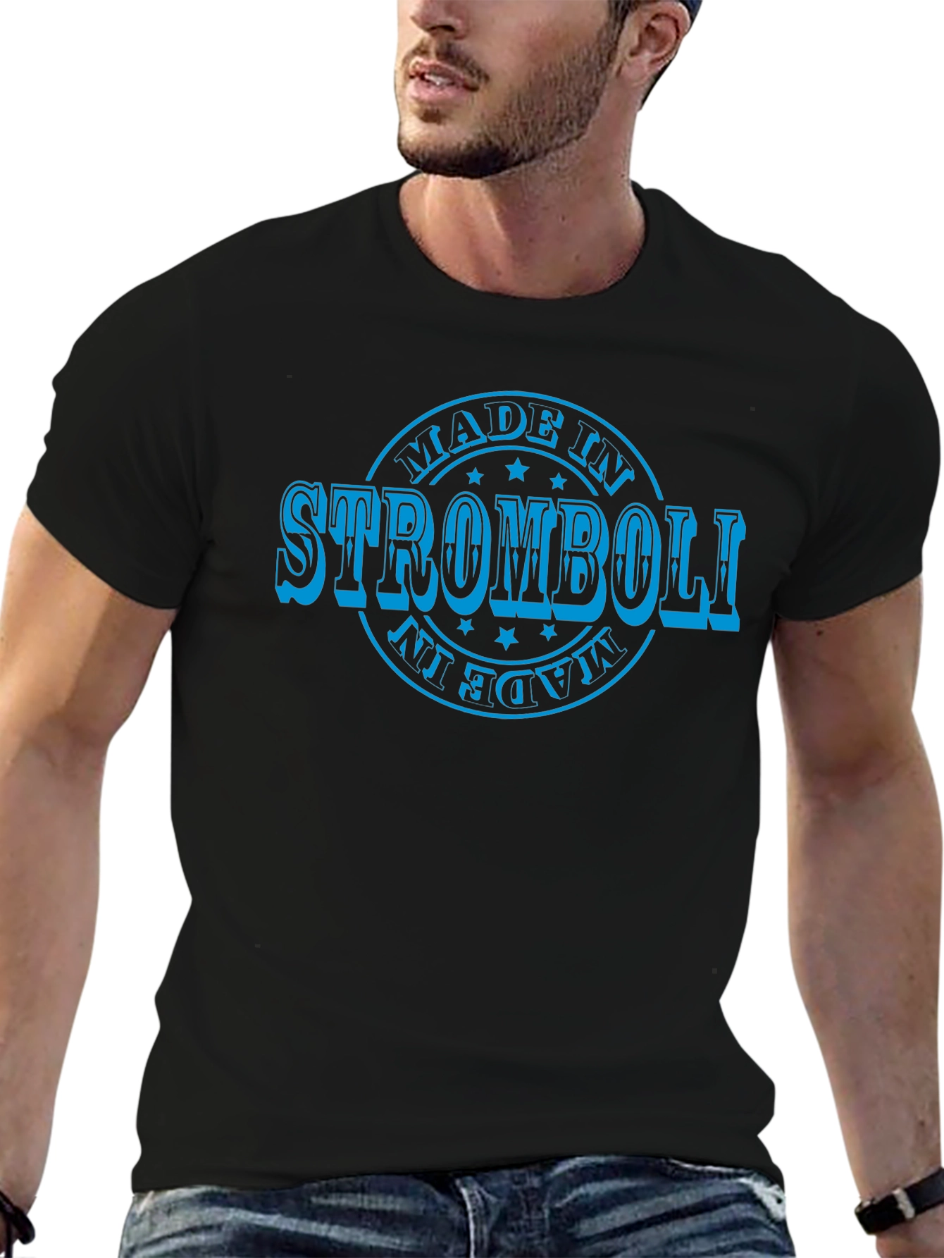 Made in Stromboli Black T-Shirt