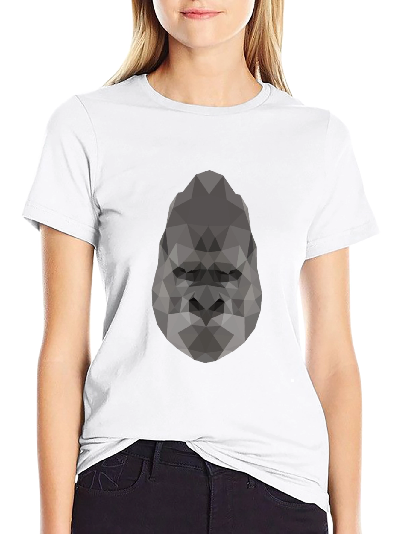 Geometric Gorilla Graphic Tee - Modern Black T-Shirt