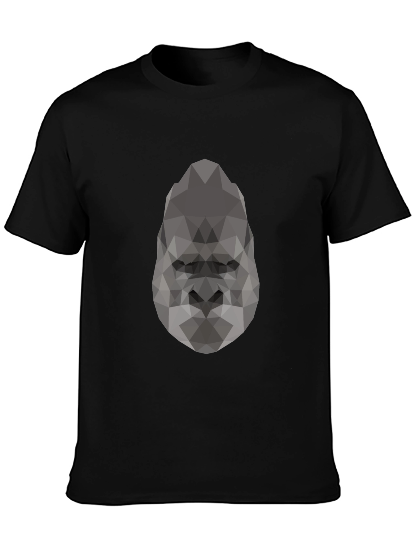 Geometric Gorilla Graphic Tee - Modern Black T-Shirt