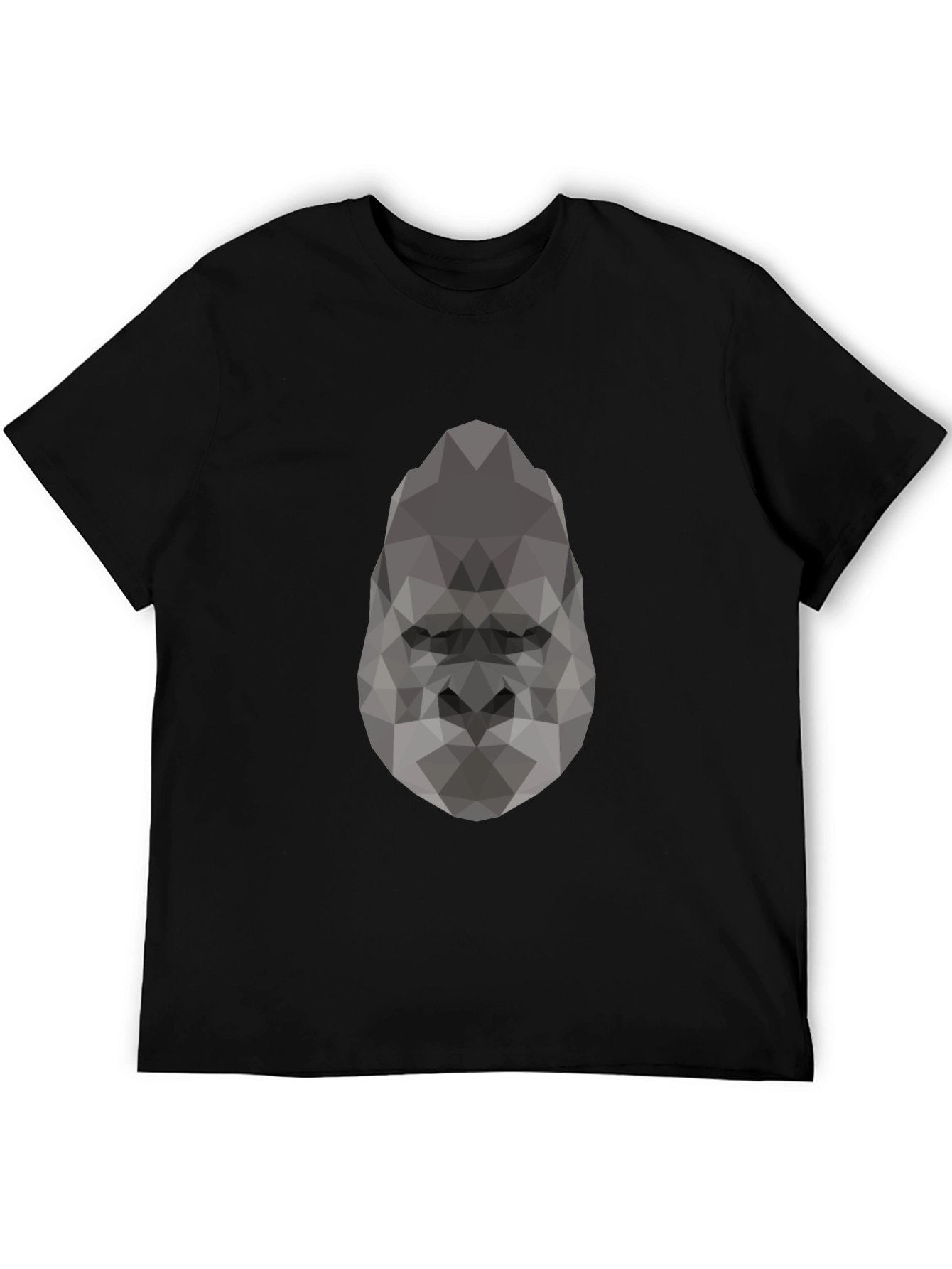 Geometric Gorilla Graphic Tee - Modern Black T-Shirt