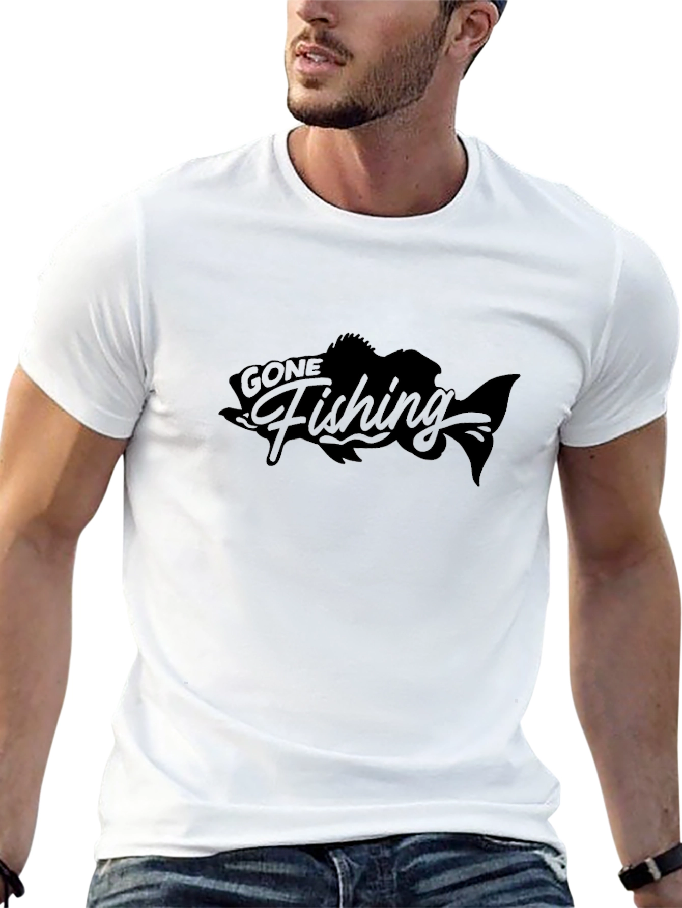 Gone Fishing Black T-Shirt