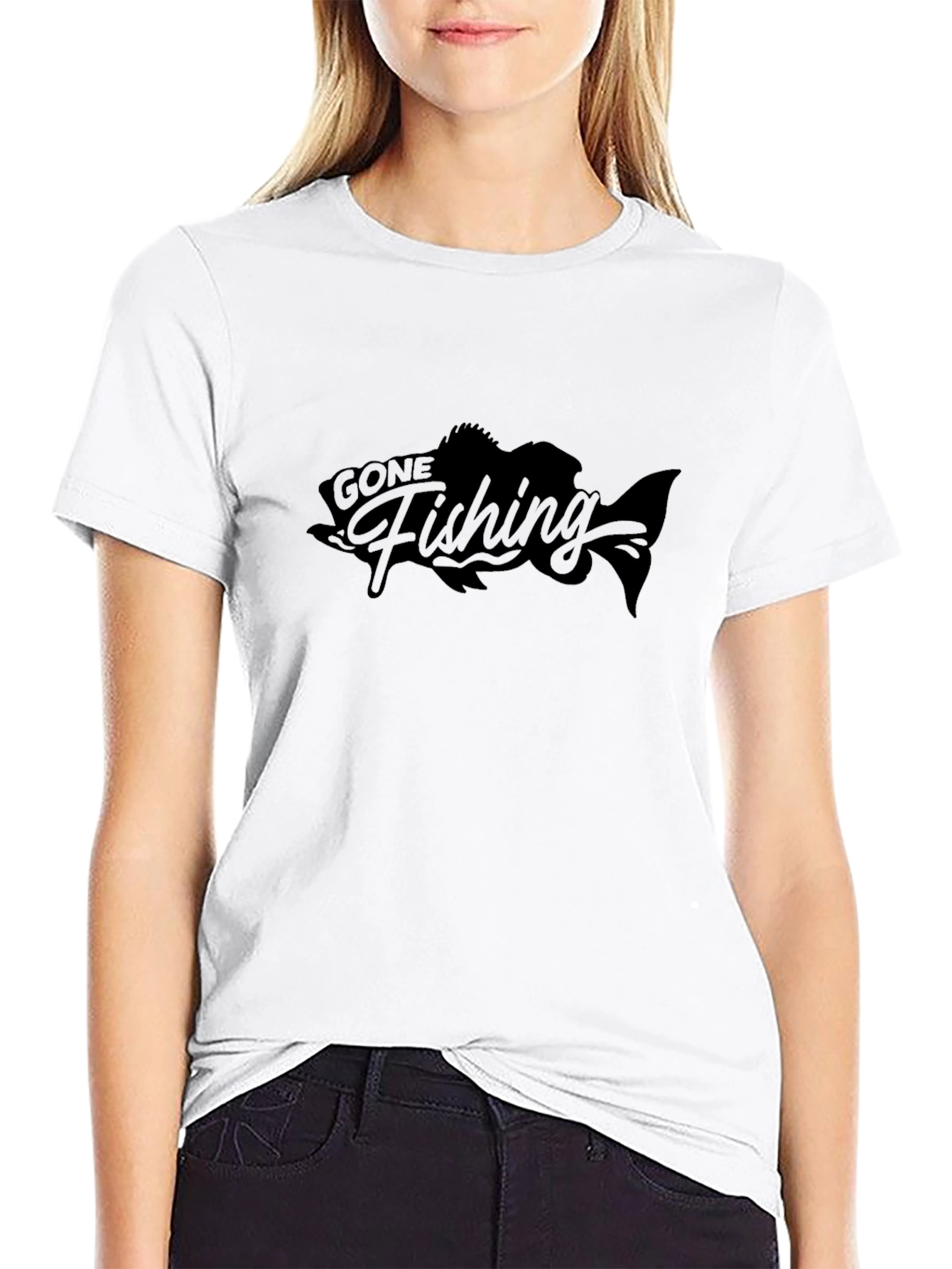Gone Fishing Black T-Shirt