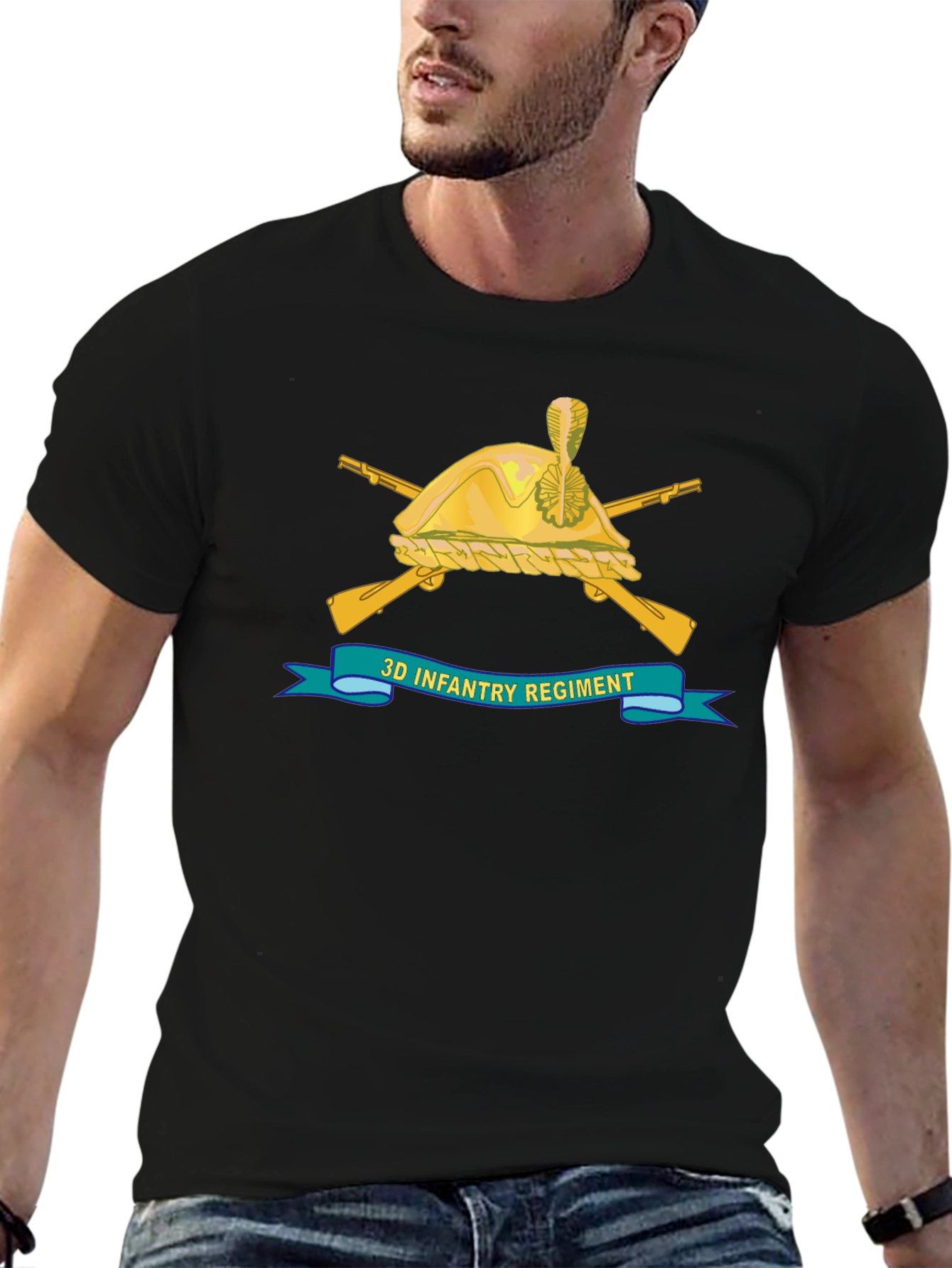 3D Infantry Regiment Black T-Shirt