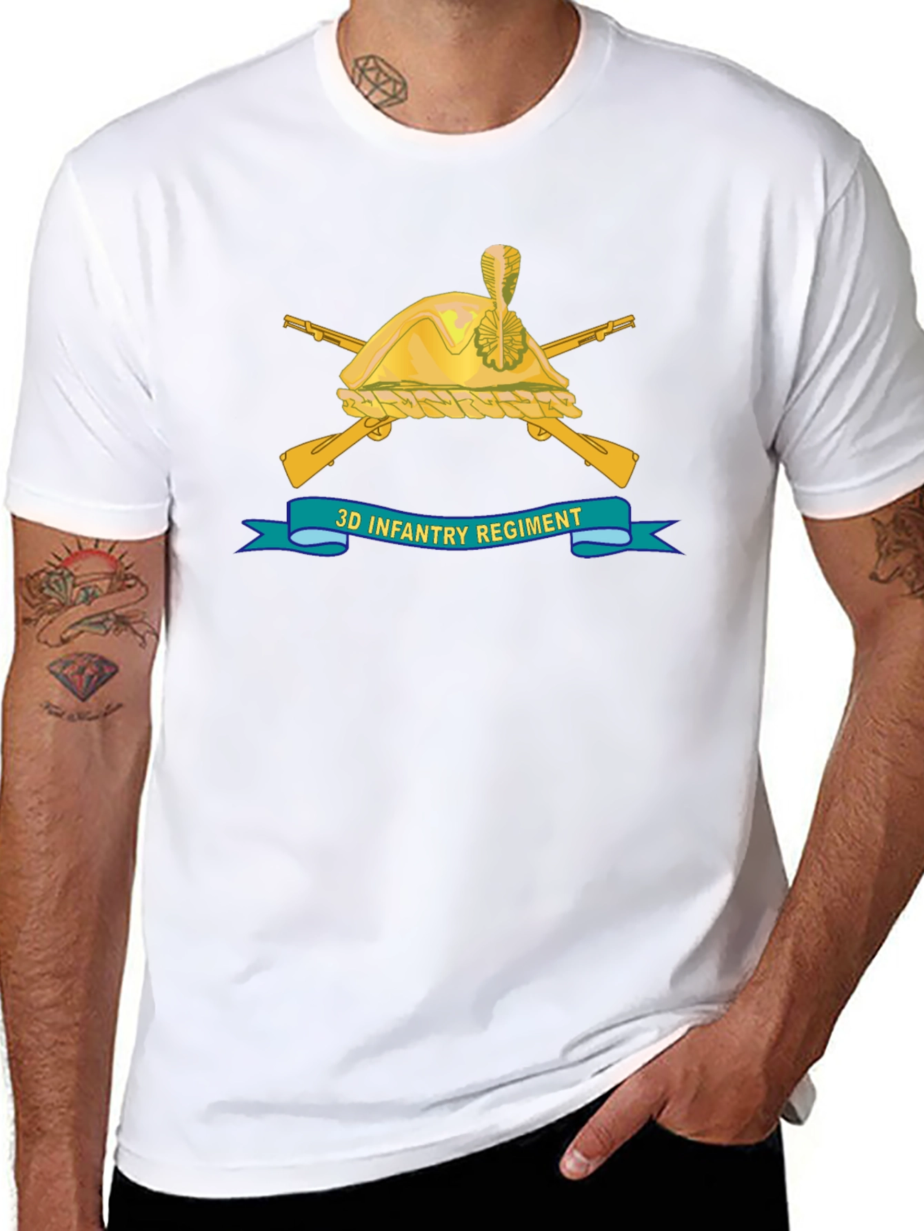 3D Infantry Regiment Black T-Shirt