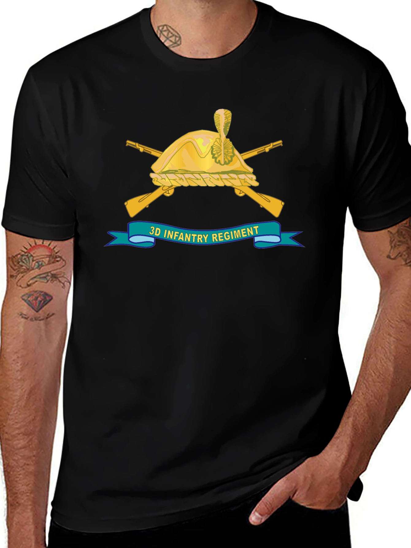 3D Infantry Regiment Black T-Shirt