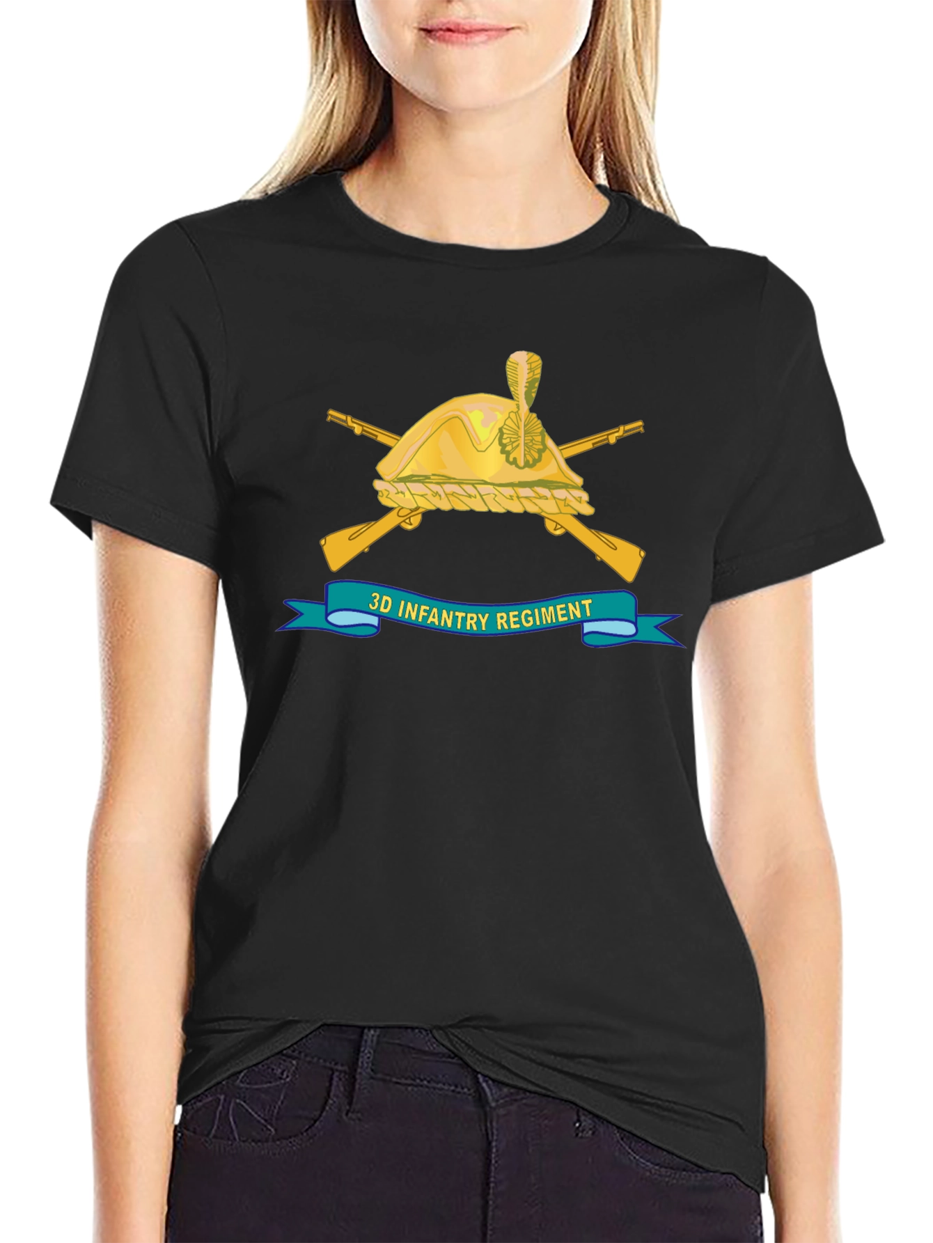 3D Infantry Regiment Black T-Shirt
