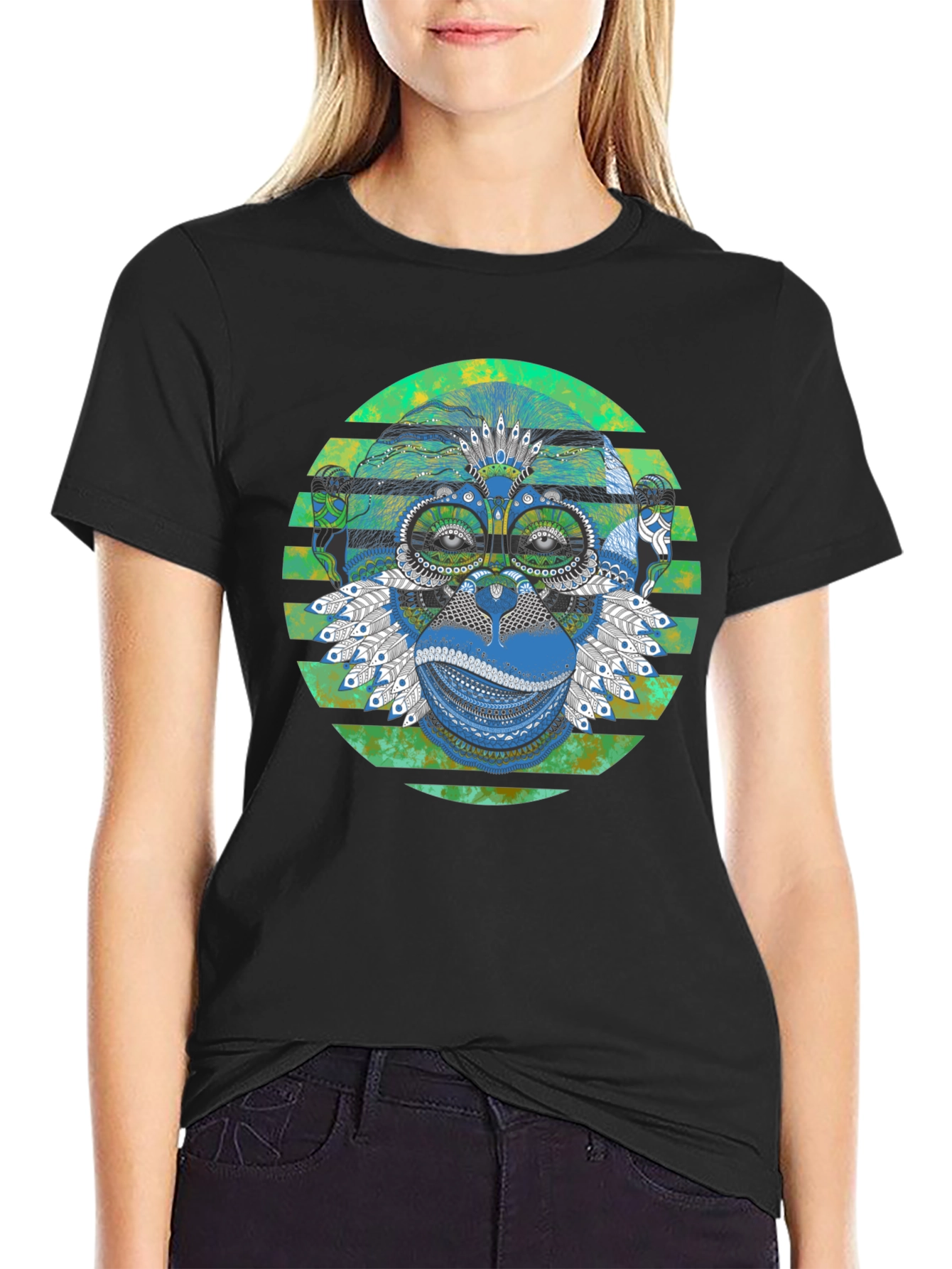 Monkey T-Shirt - Geometric Design