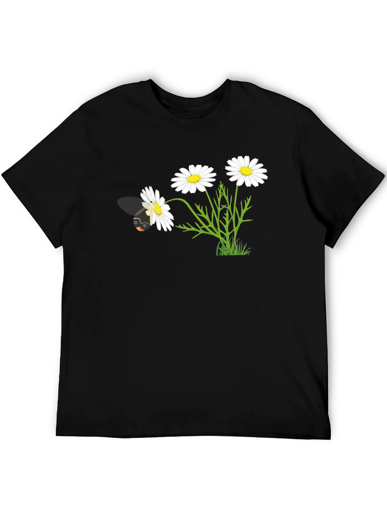 Daisy Bee Graphic T-Shirt - Black Cotton Blend
