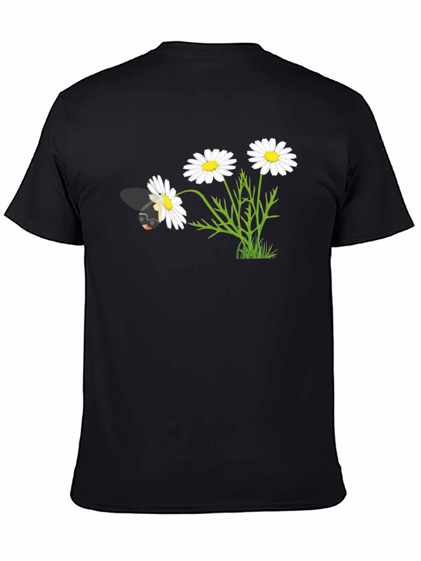 Daisy Bee Graphic T-Shirt - Black Cotton Blend