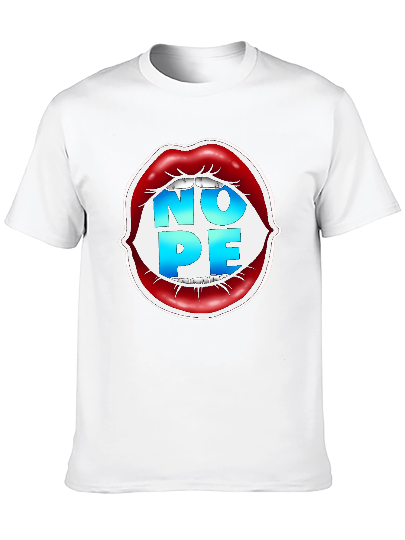 Nope Lips Graphic T-Shirt - Unisex Casual Tee