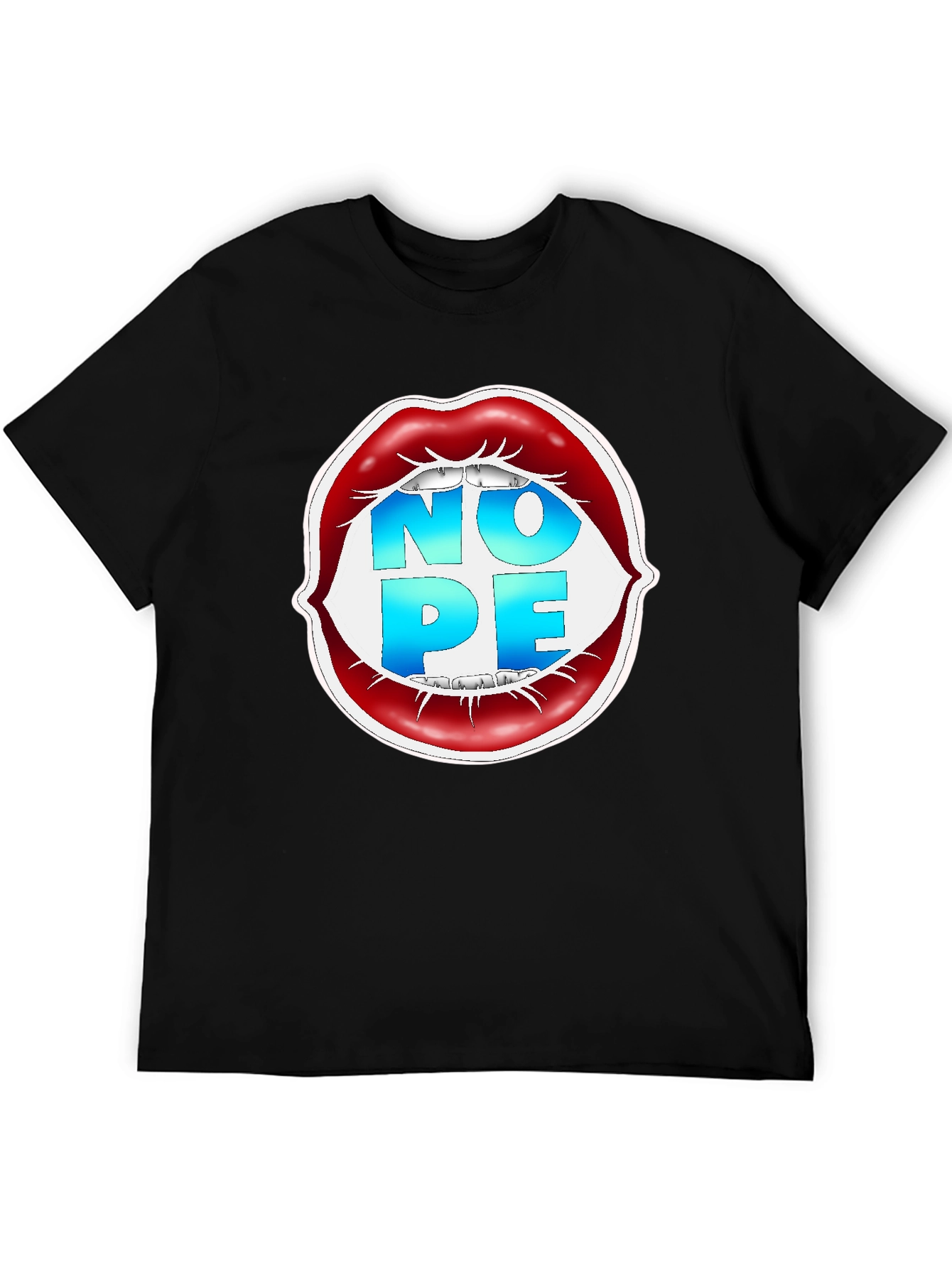 Nope Lips Graphic T-Shirt - Unisex Casual Tee