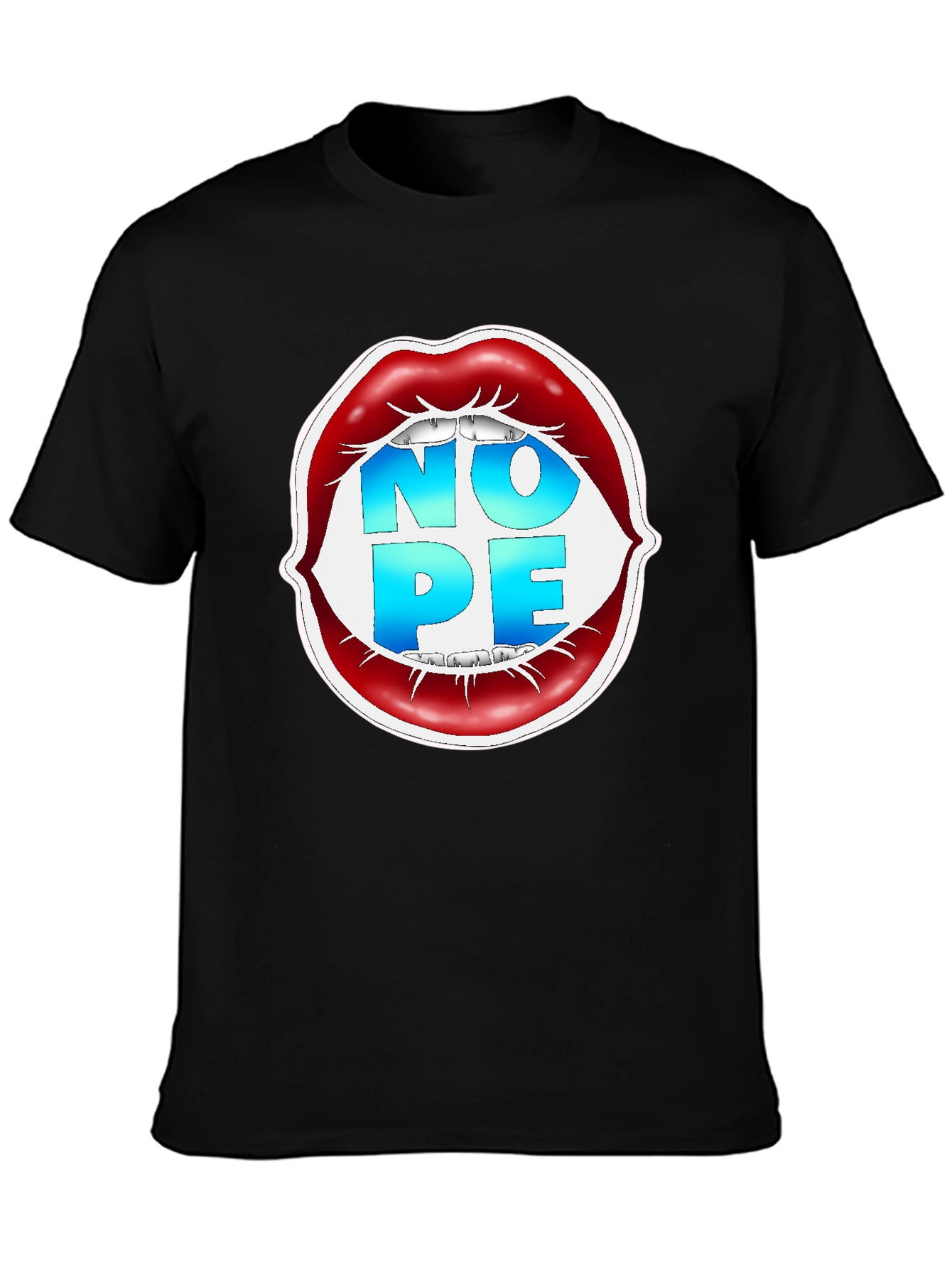Nope Lips Graphic T-Shirt - Unisex Casual Tee