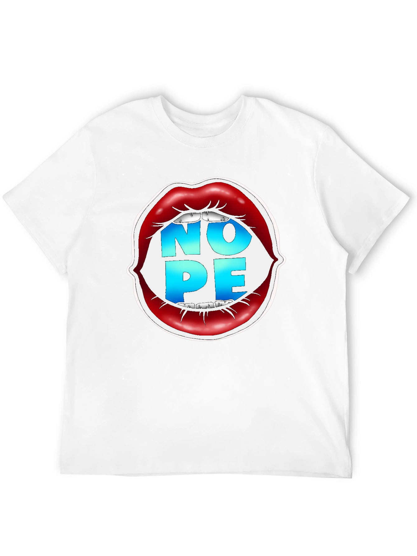 Nope Lips Graphic T-Shirt - Unisex Casual Tee