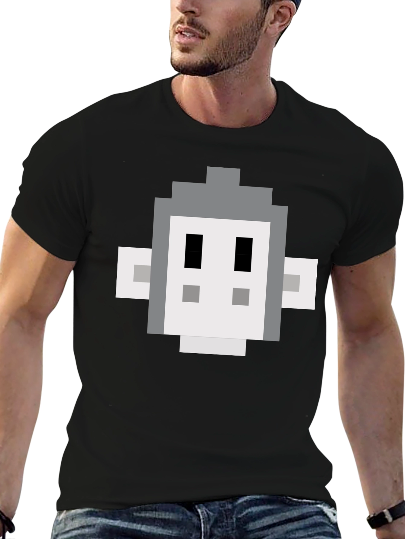 Pixelated Monkey T-Shirt - Retro Gaming Style