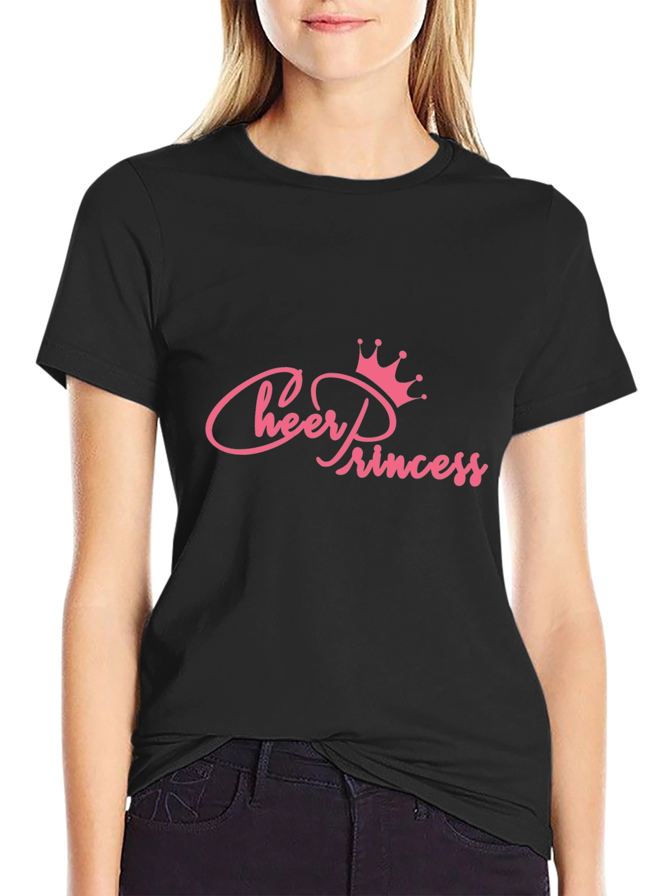 Cheer Princess Pink Graphic Print T-Shirt
