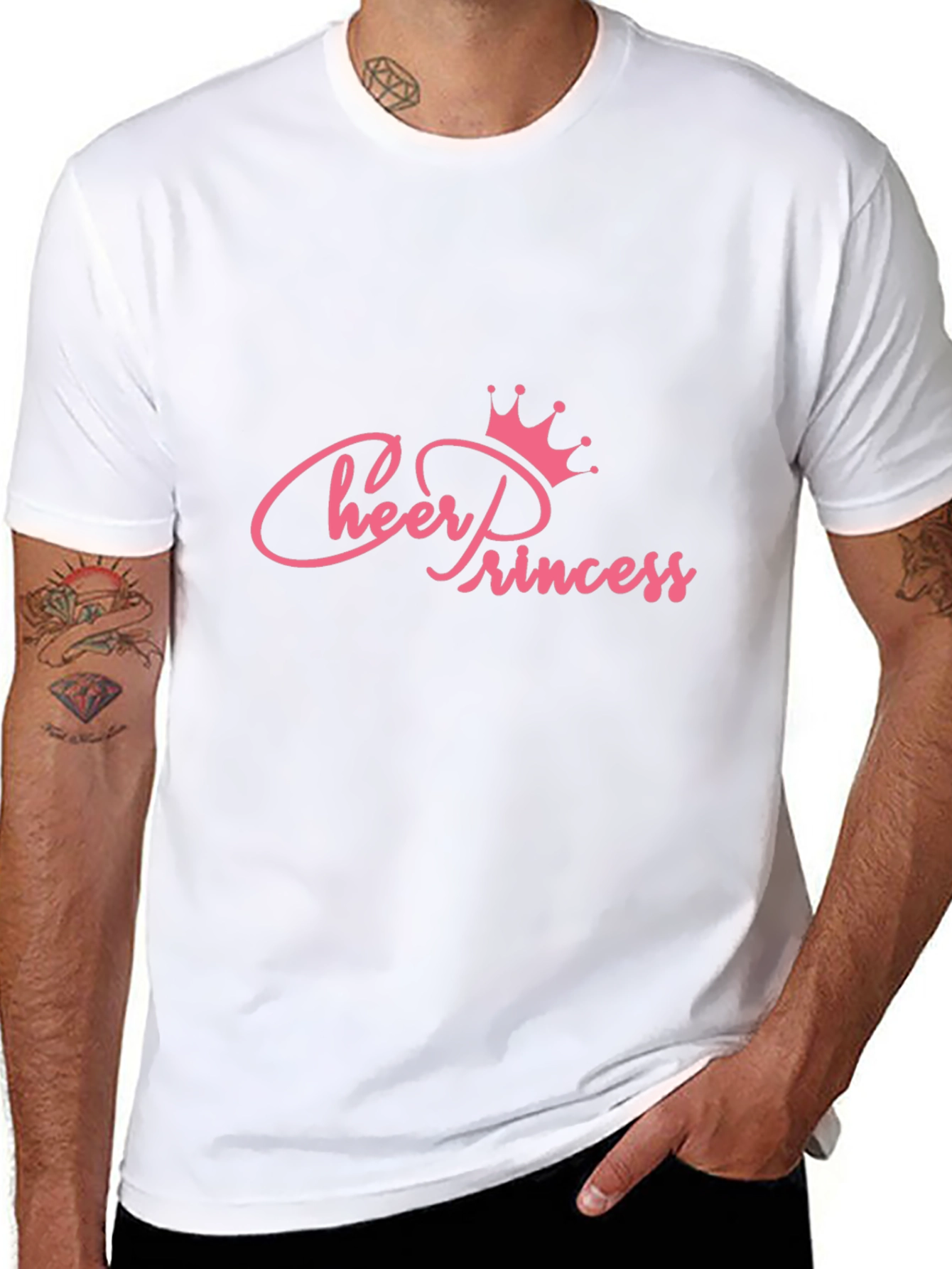 Cheer Princess Pink Graphic Print T-Shirt