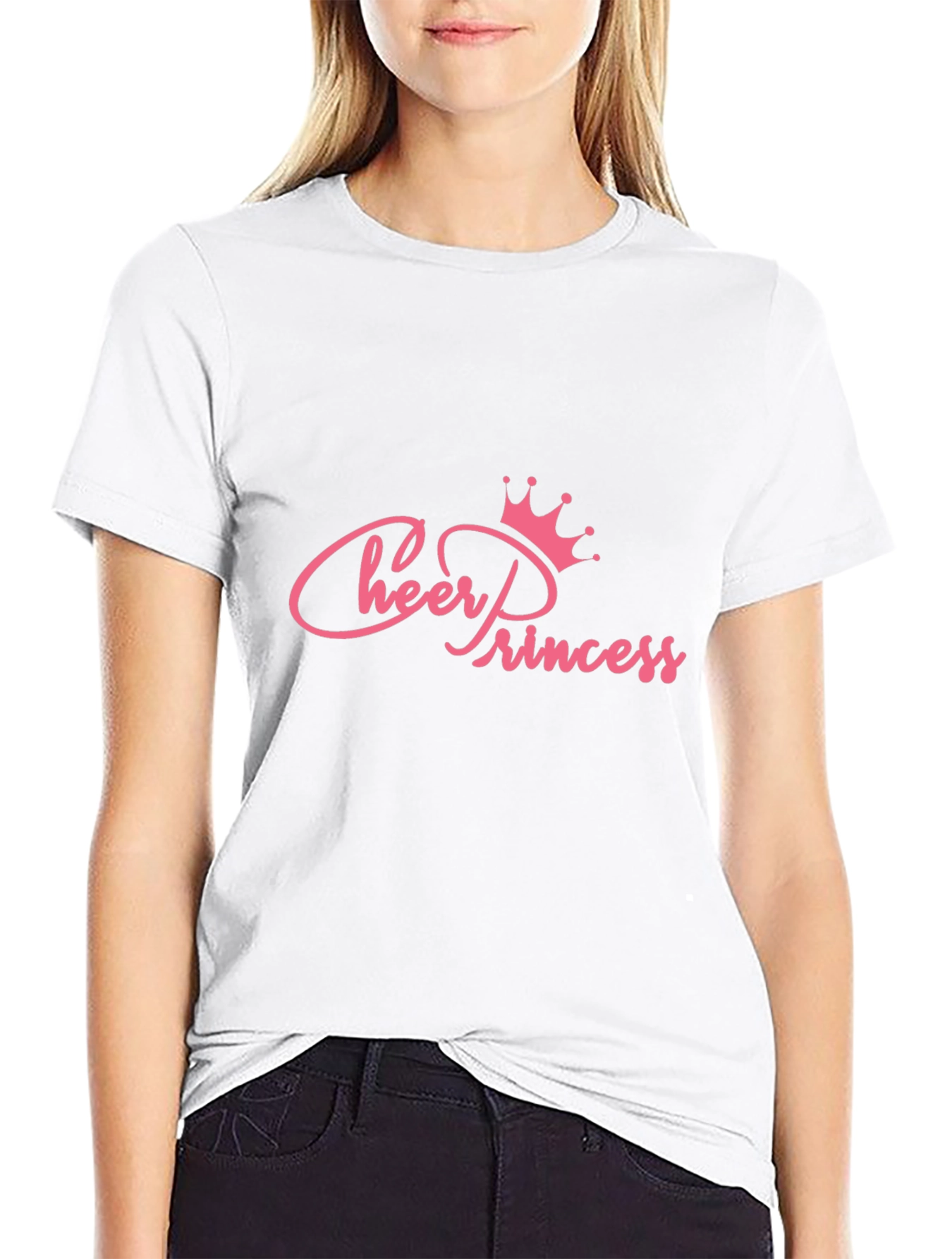 Cheer Princess Pink Graphic Print T-Shirt