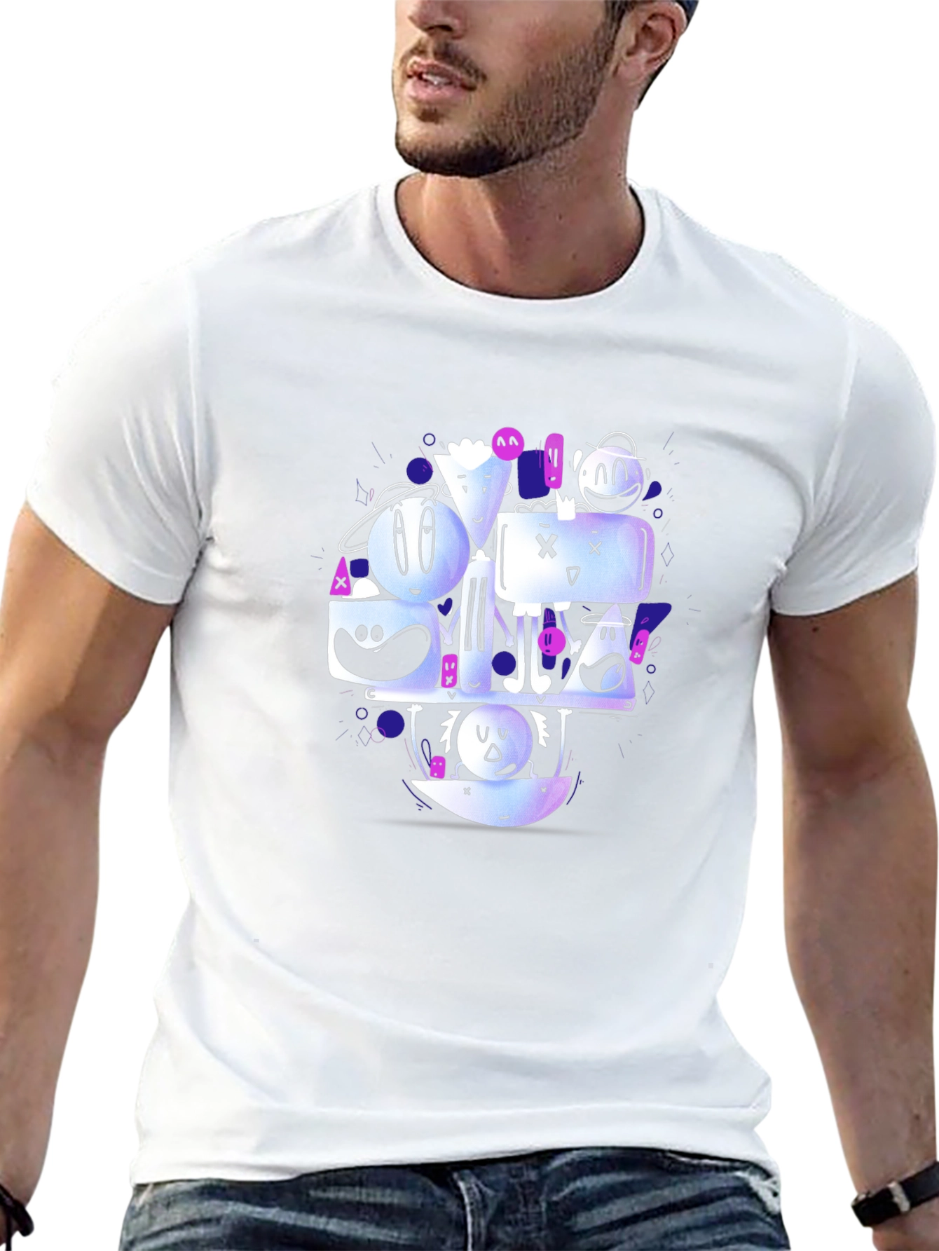 Funky Graphic Print Crew Neck T-Shirt