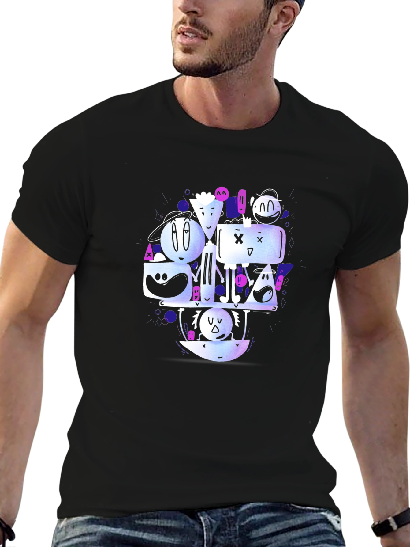 Funky Graphic Print Crew Neck T-Shirt