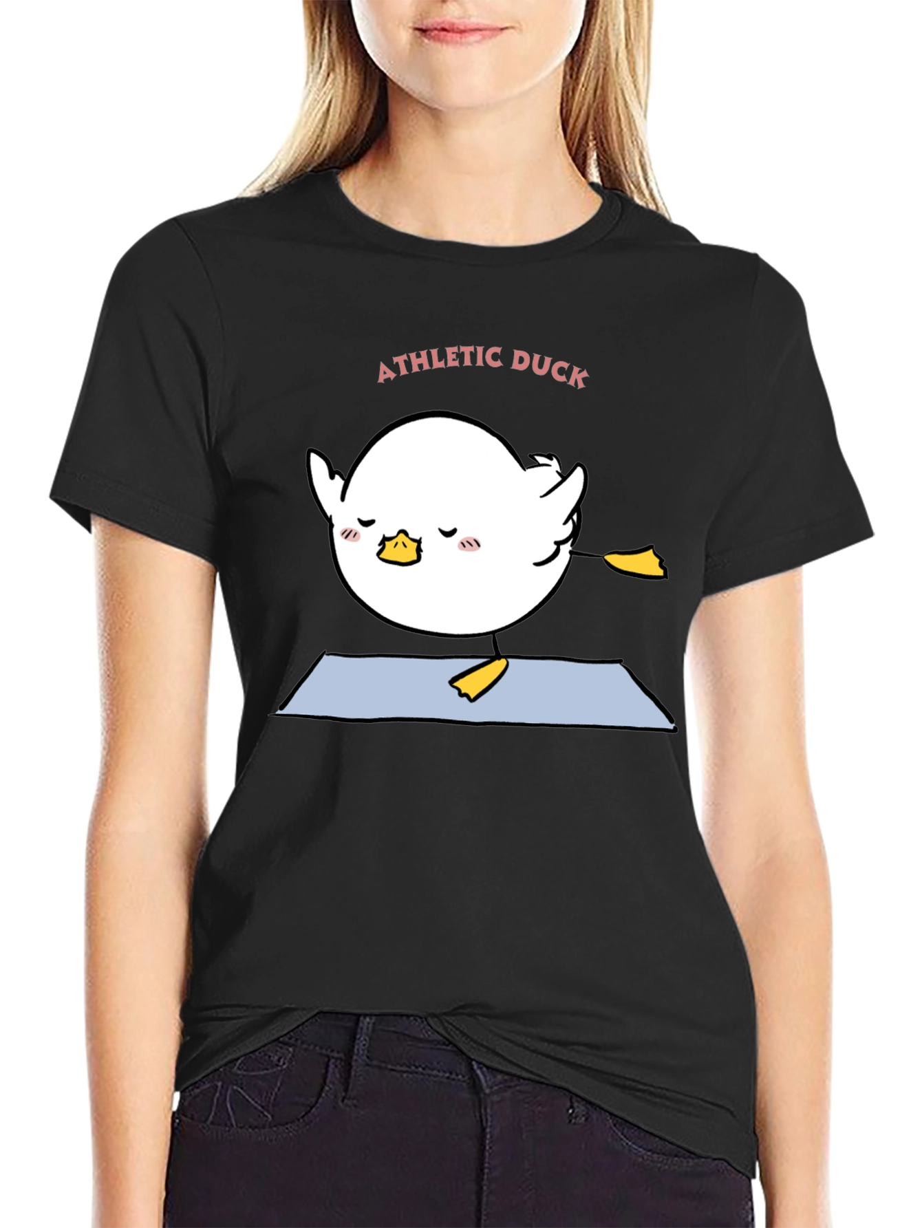 Athletic Duck Yoga T-Shirt - Black