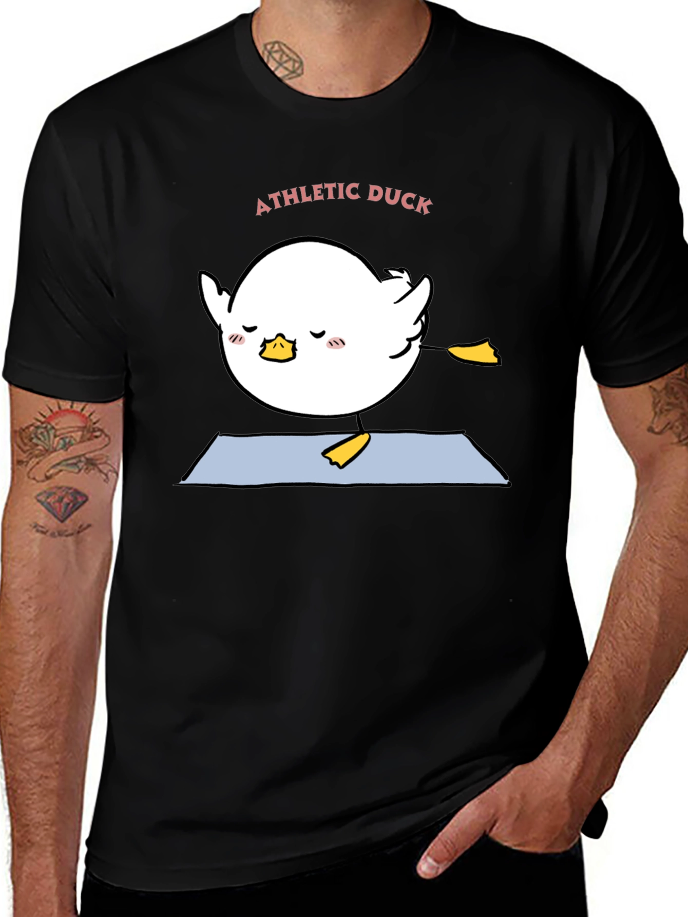 Athletic Duck Yoga T-Shirt - Black