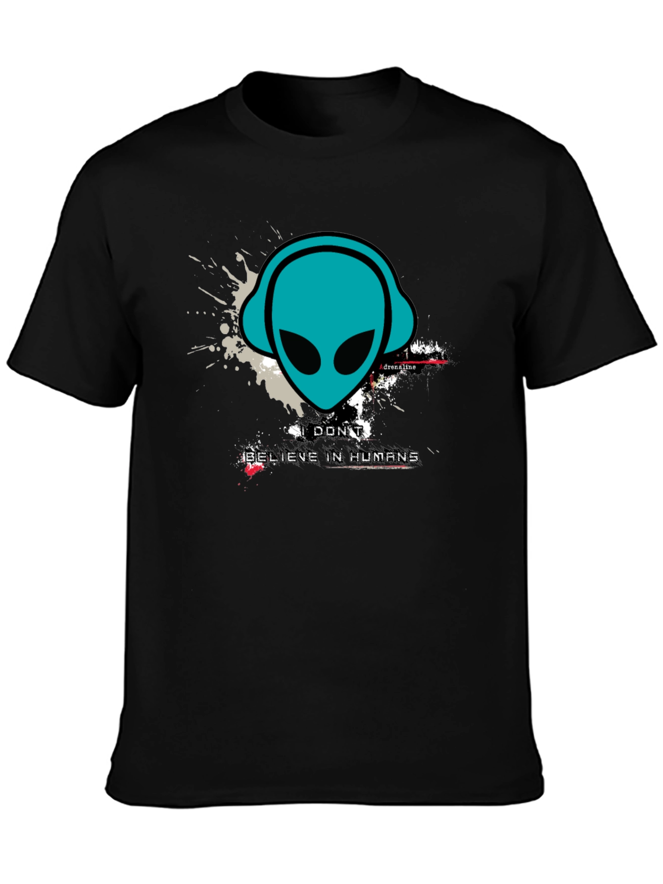 Alien Headphones Graphic Tee - Believe in Humans?