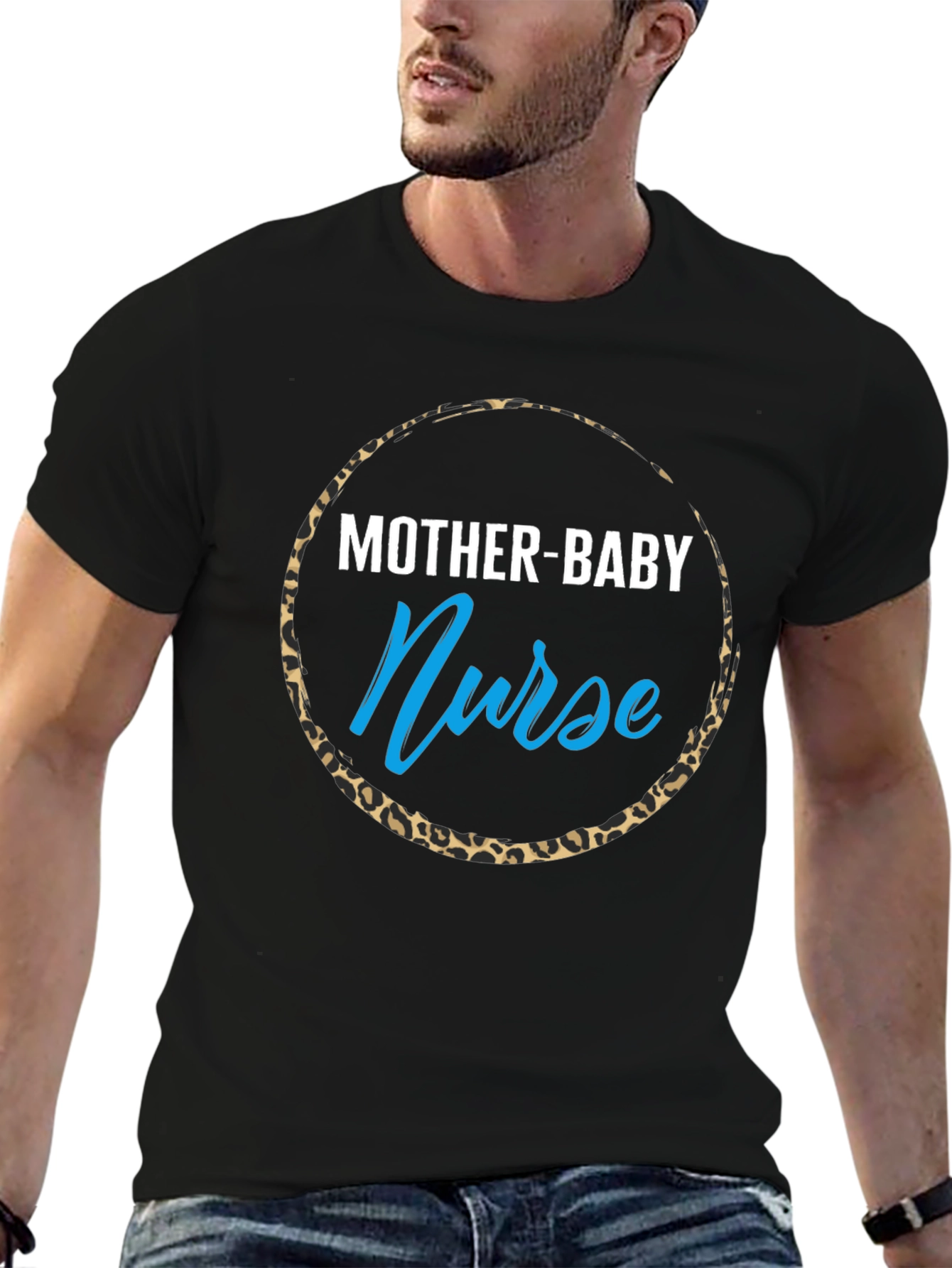 Mother-Baby Nurse Leopard Print T-Shirt