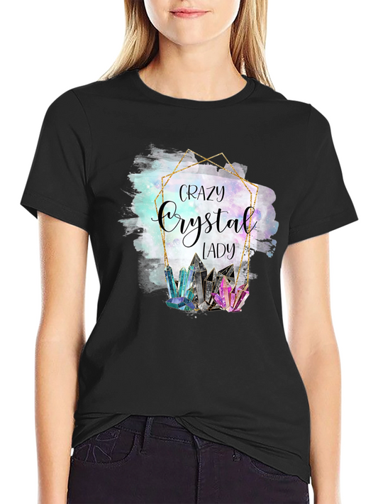 Crazy Crystal Lady T-Shirt - Unique Watercolor Design