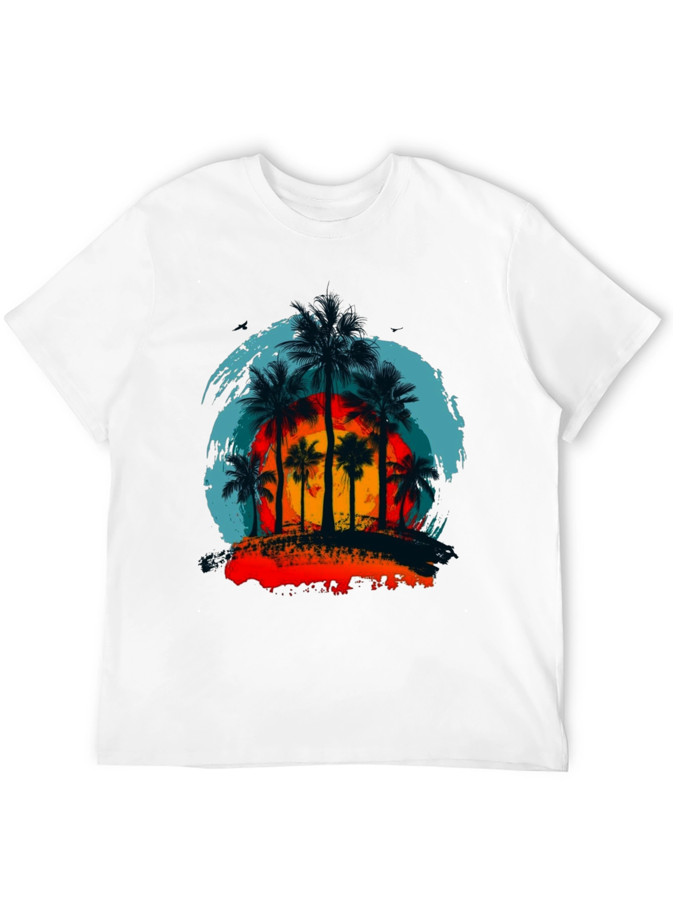 Tropical Palm Tree Sunset Graphic Tee