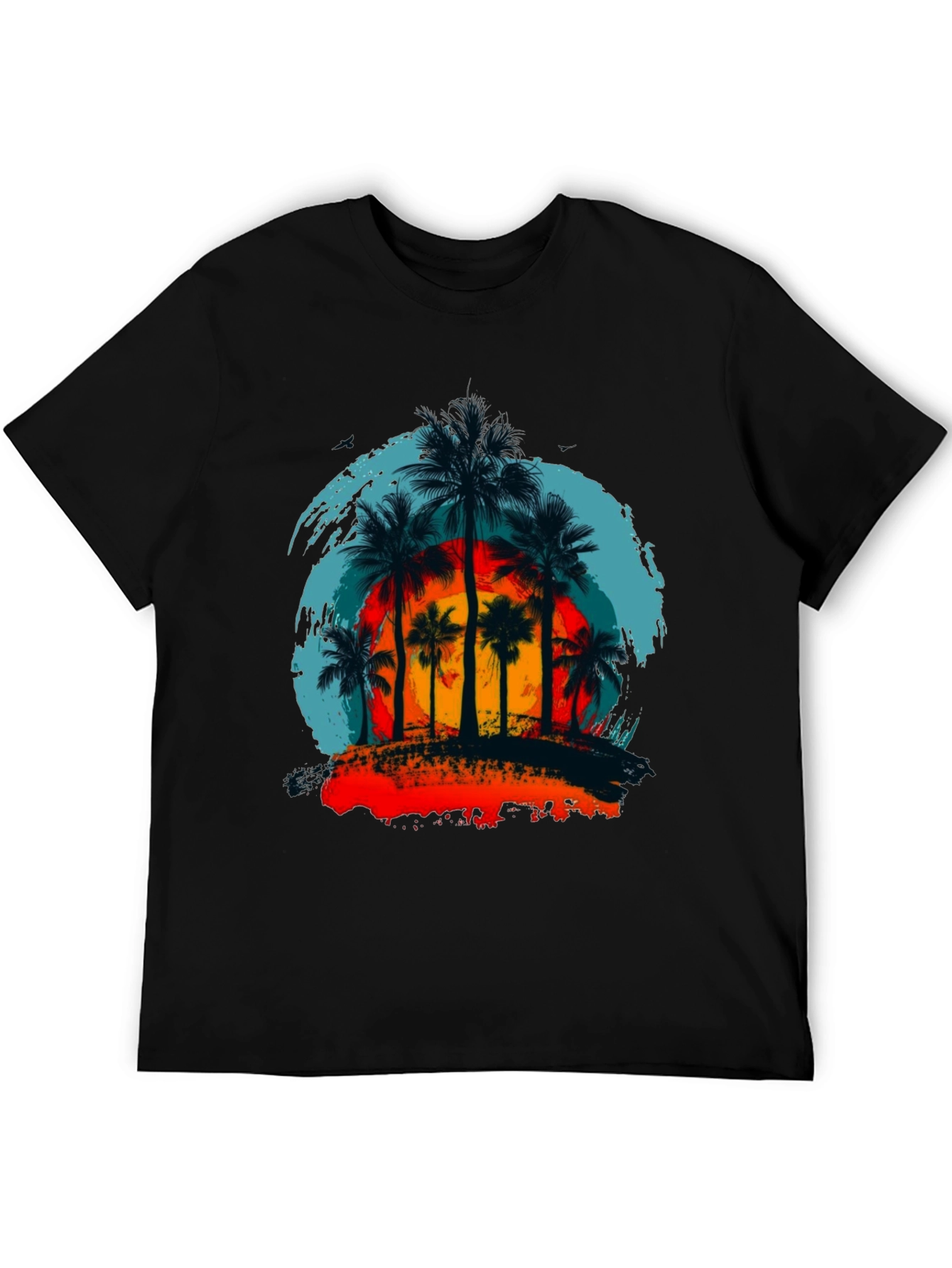 Tropical Palm Tree Sunset Graphic Tee