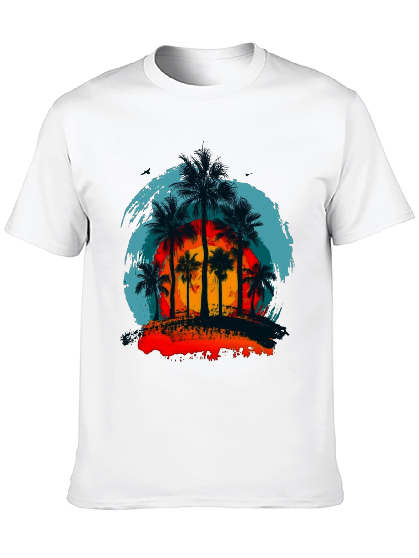 Tropical Palm Tree Sunset Graphic Tee