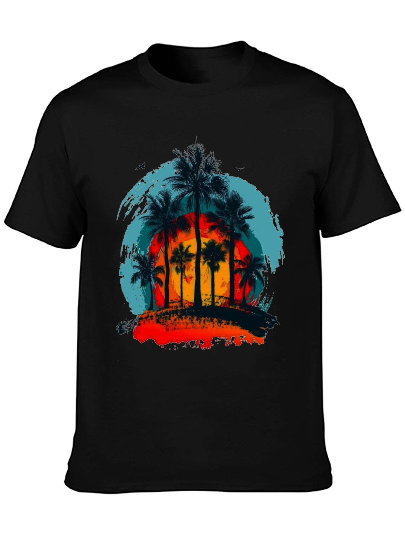 Tropical Palm Tree Sunset Graphic Tee