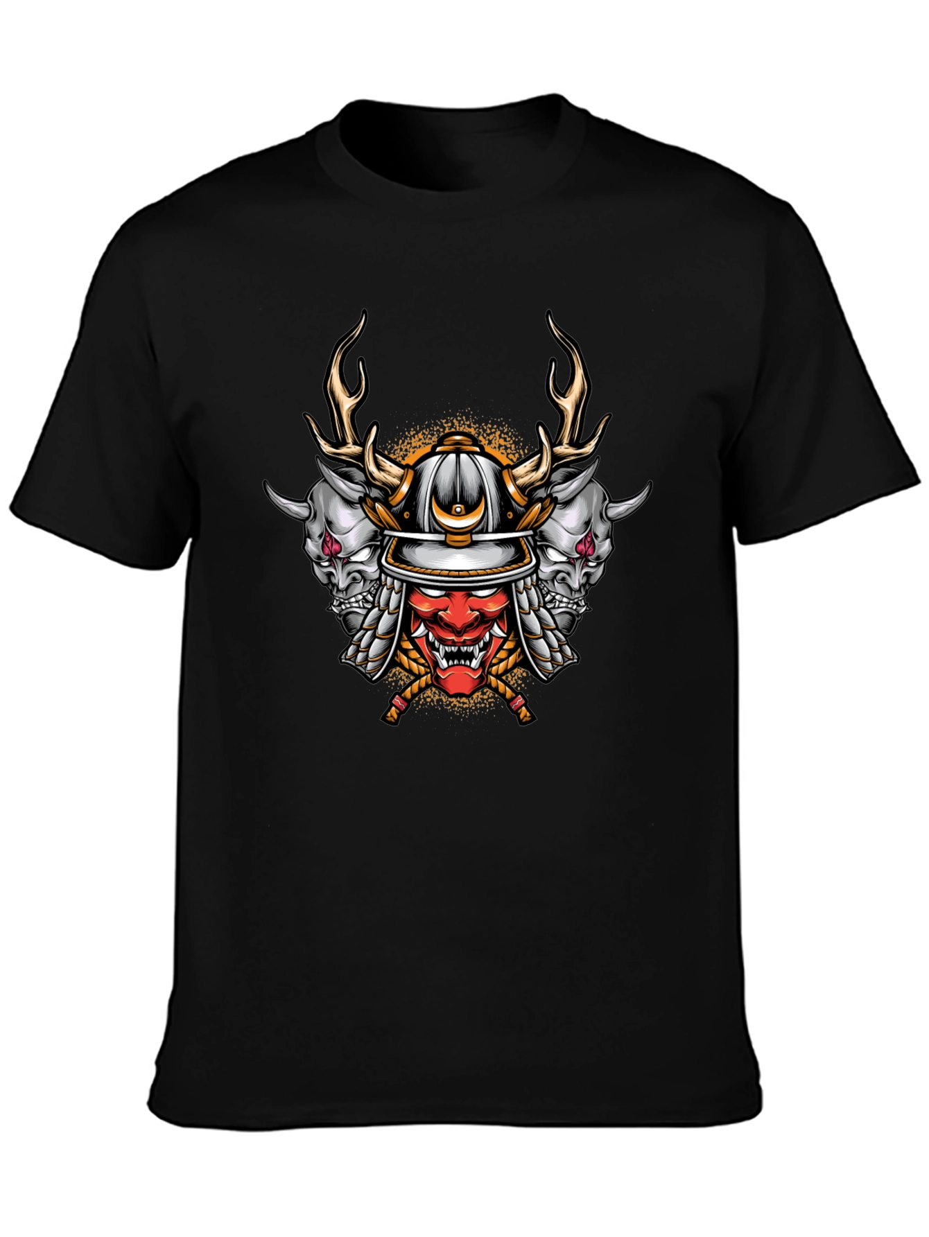 Samurai Oni Mask Graphic T-Shirt