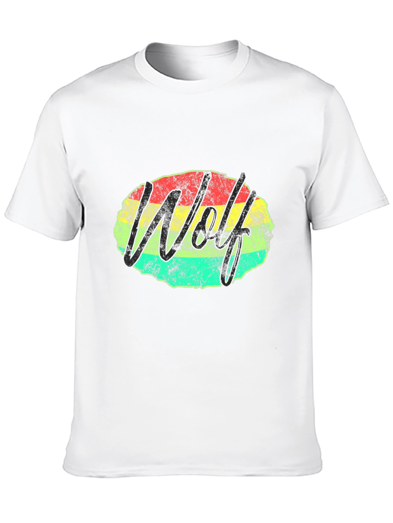 Wolf Graphic Tee - Retro Style Black T-Shirt