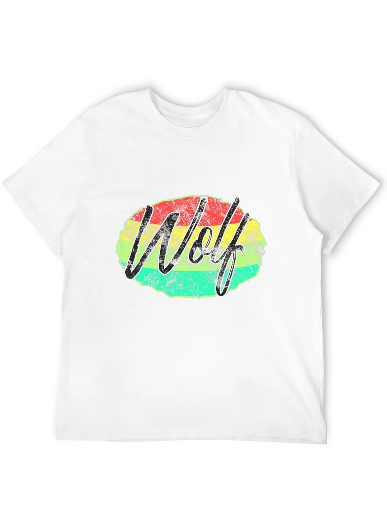 Wolf Graphic Tee - Retro Style Black T-Shirt