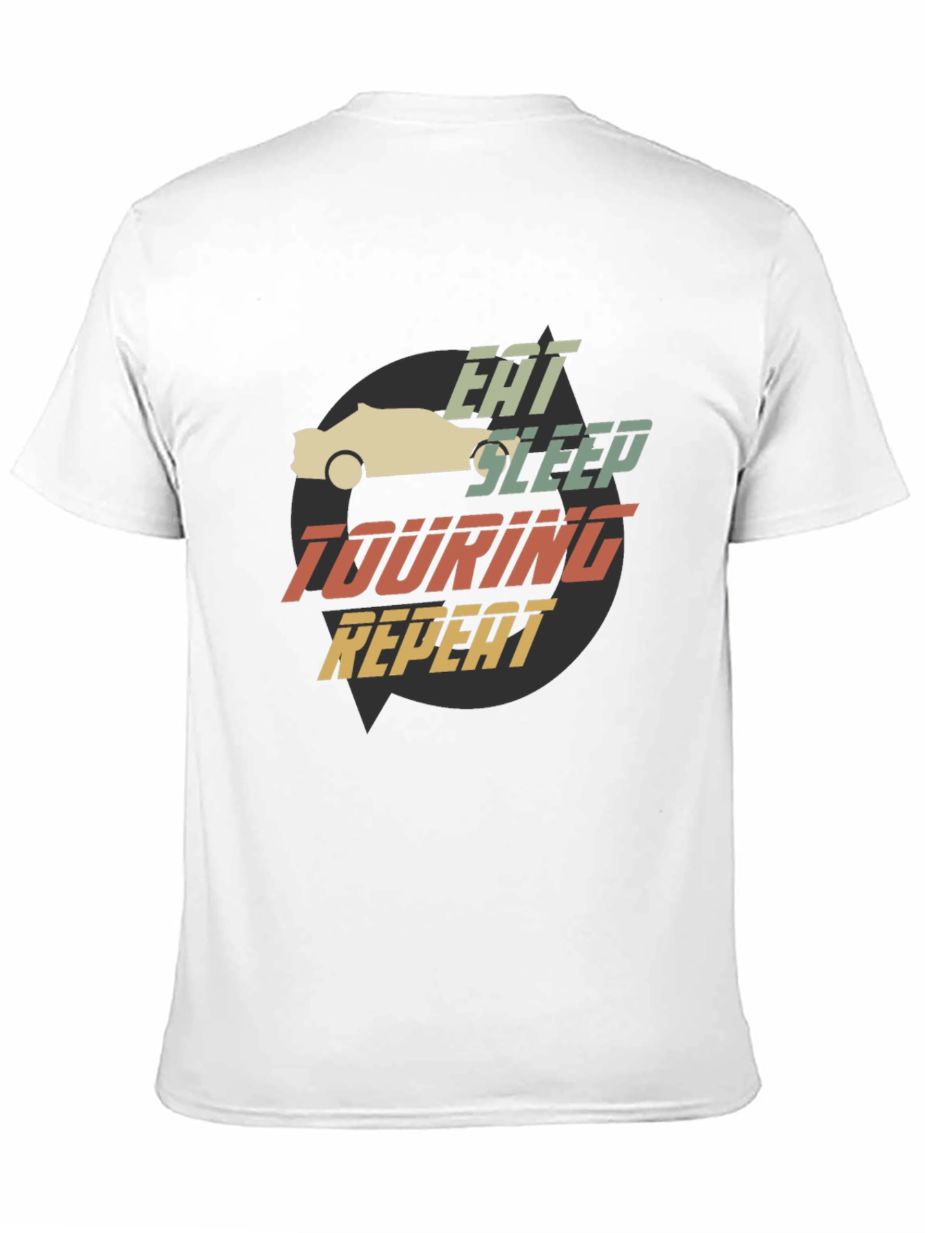 Eat Sleep Touring Repeat Car T-Shirt