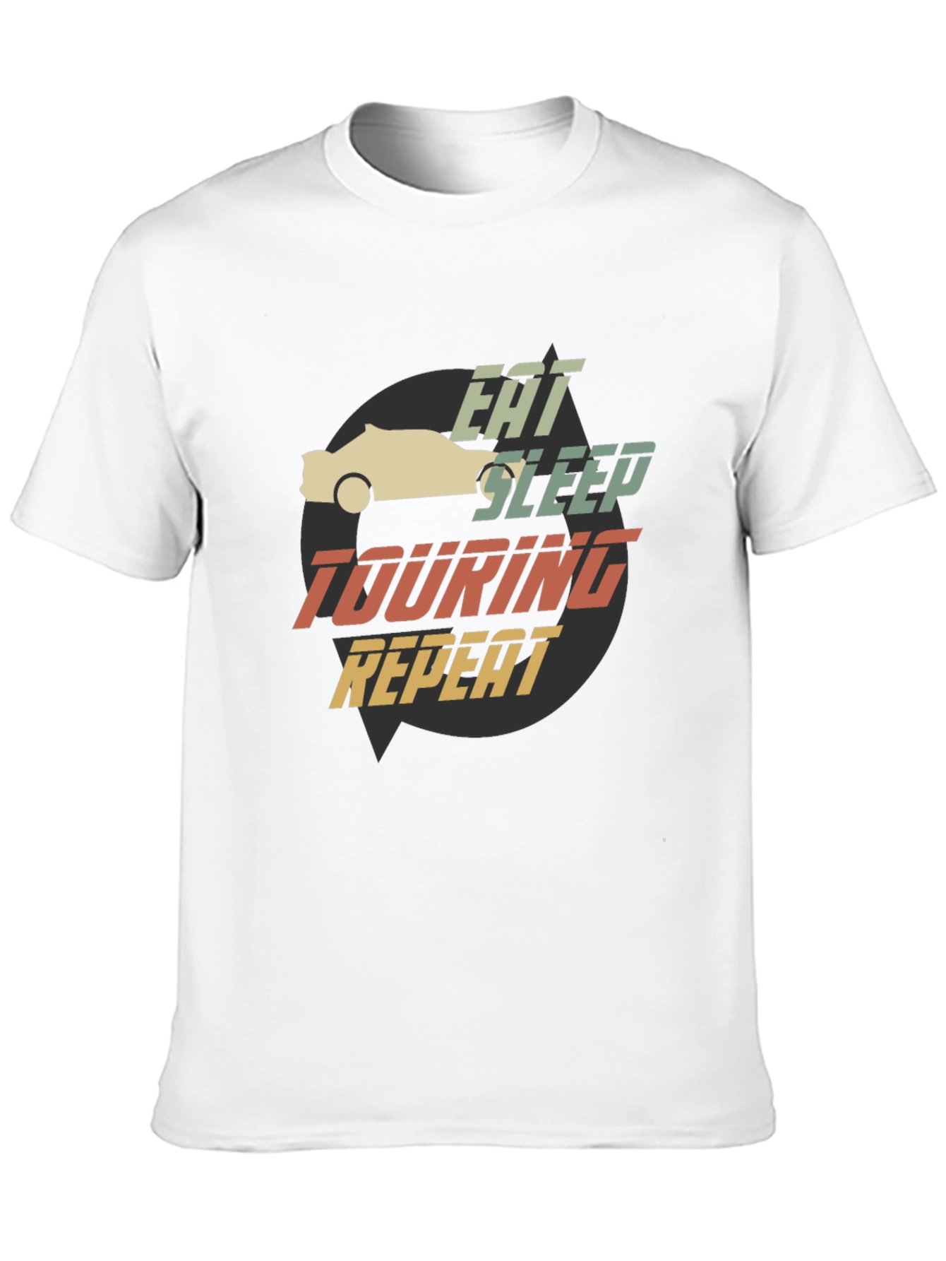 Eat Sleep Touring Repeat Car T-Shirt