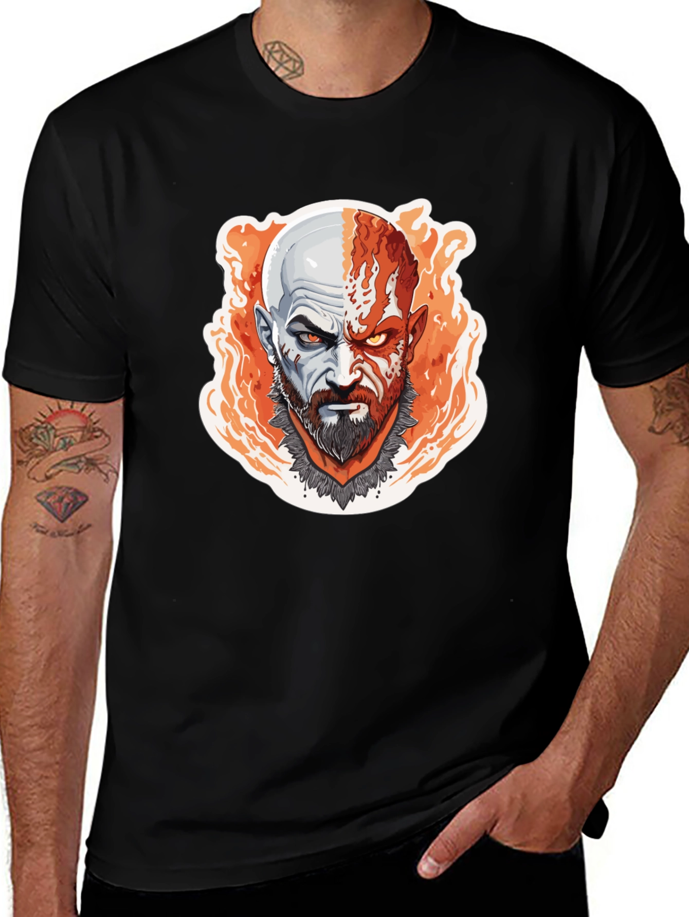 Kratos God of War Graphic T-Shirt - Black